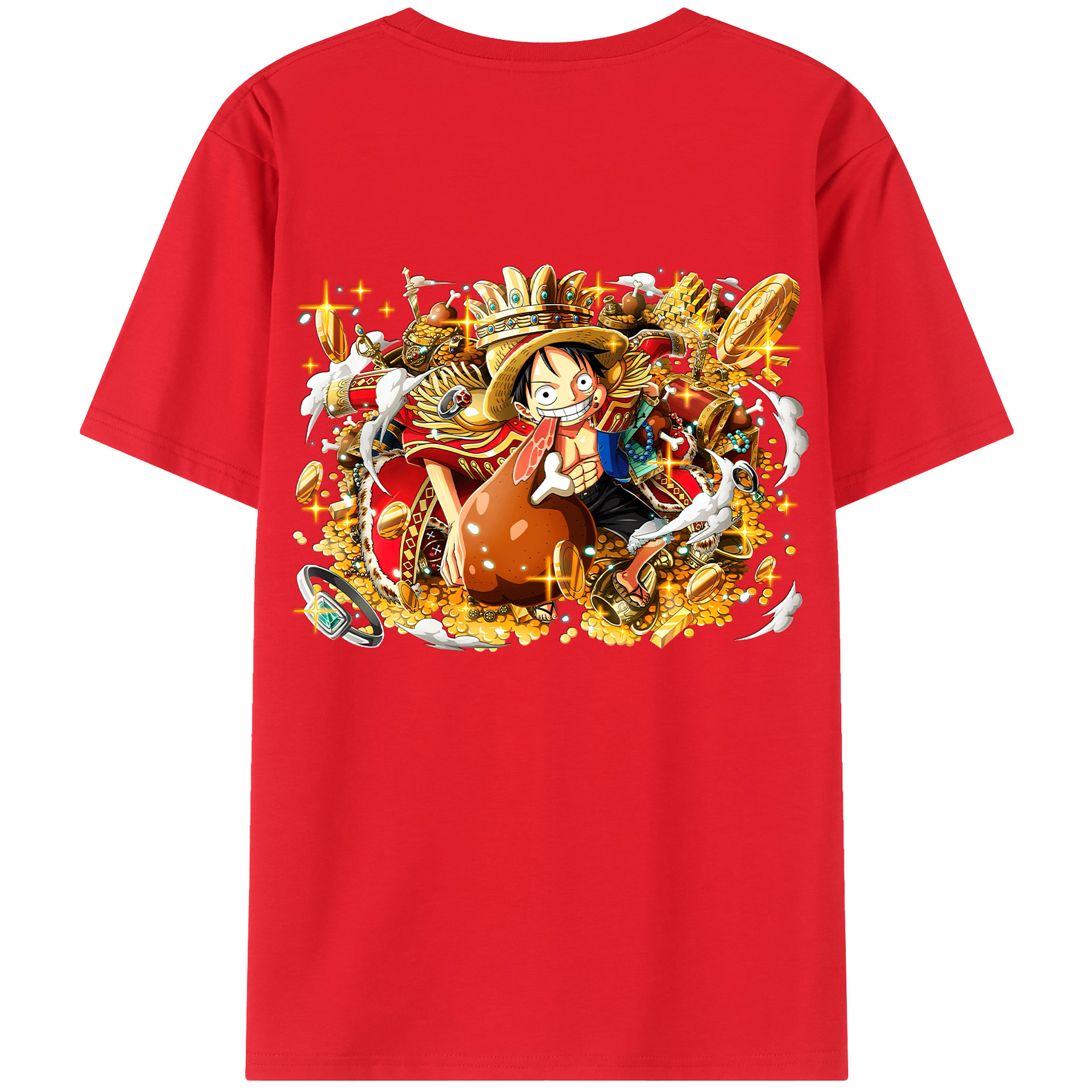ワンピース モンキー・D・ルフィ ONE PIECE Monkey D. Luffy レディース半袖Tシャツ(バックプリント)