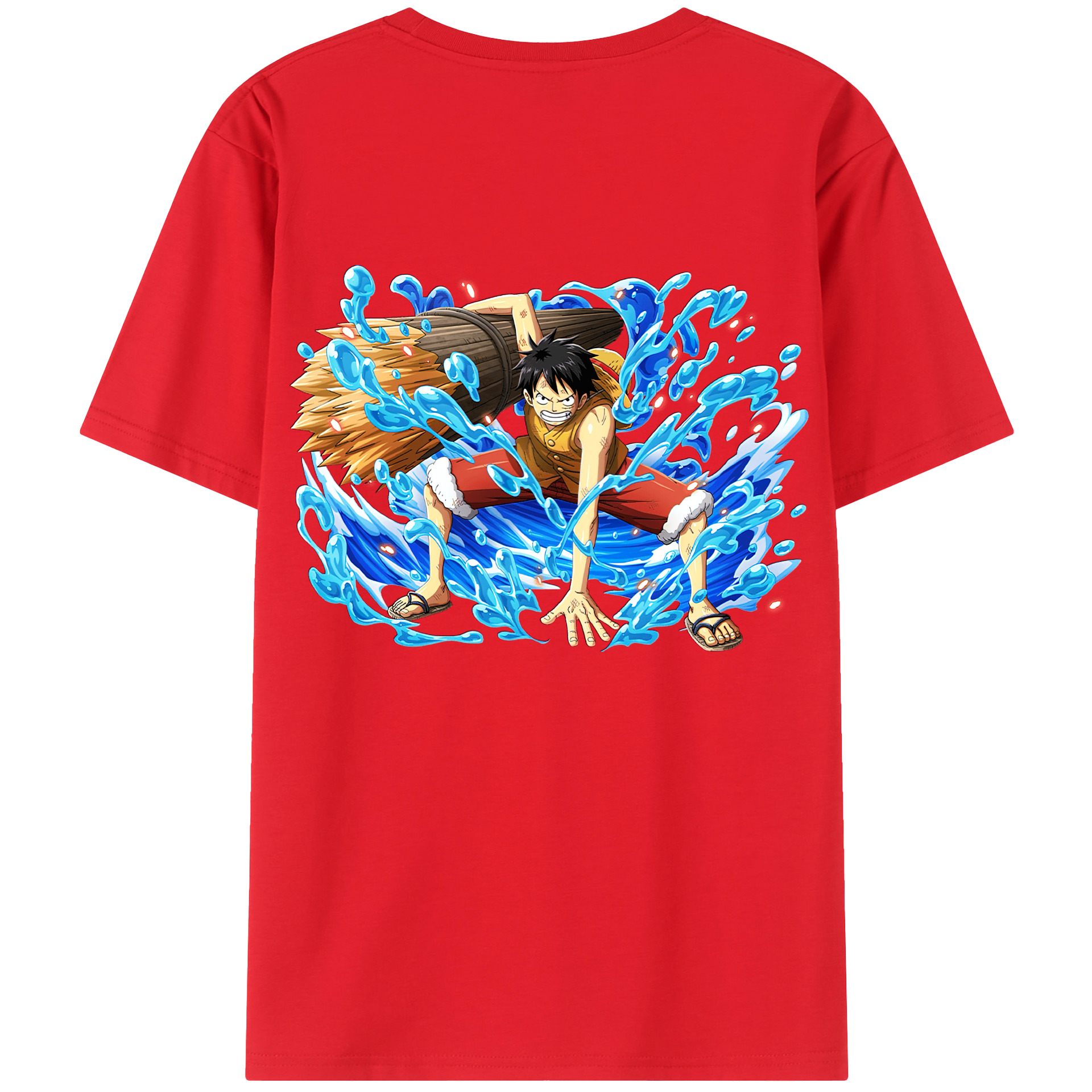 ワンピース モンキー・D・ルフィ ONE PIECE Monkey D. Luffy レディース半袖Tシャツ(バックプリント)