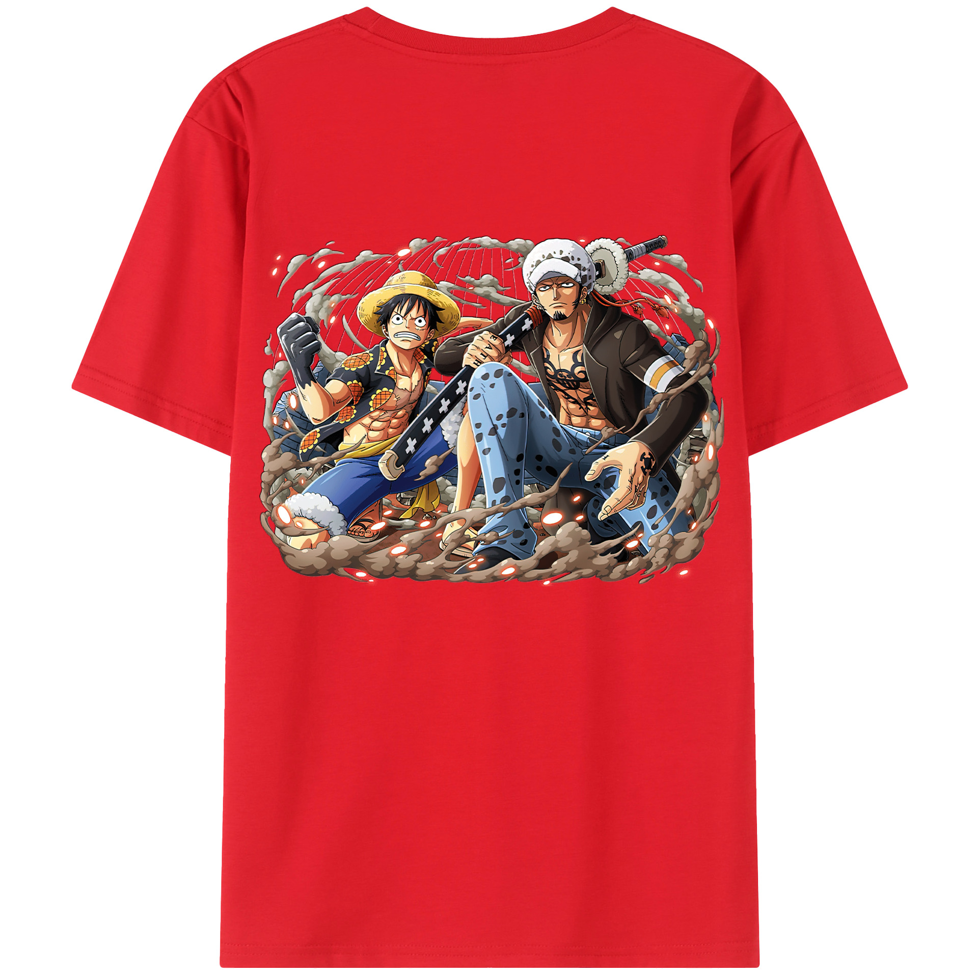 ワンピース モンキー・D・ルフィ ONE PIECE Monkey D. Luffy レディース半袖Tシャツ(バックプリント)