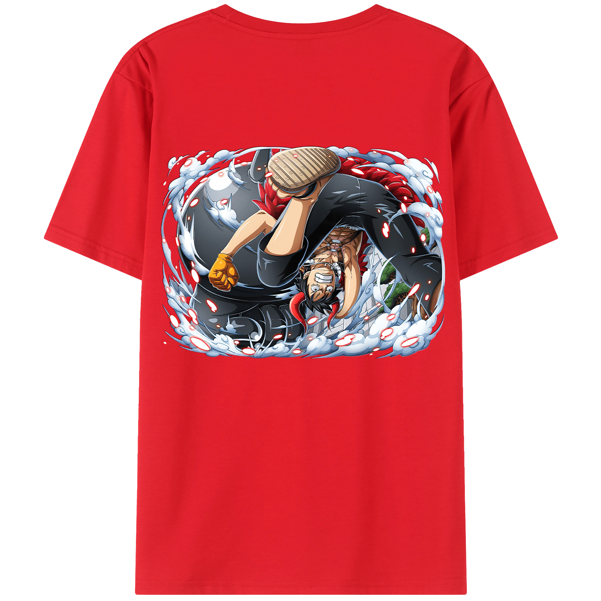 ワンピース モンキー・D・ルフィ ONE PIECE Monkey D. Luffy レディース半袖Tシャツ(バックプリント)