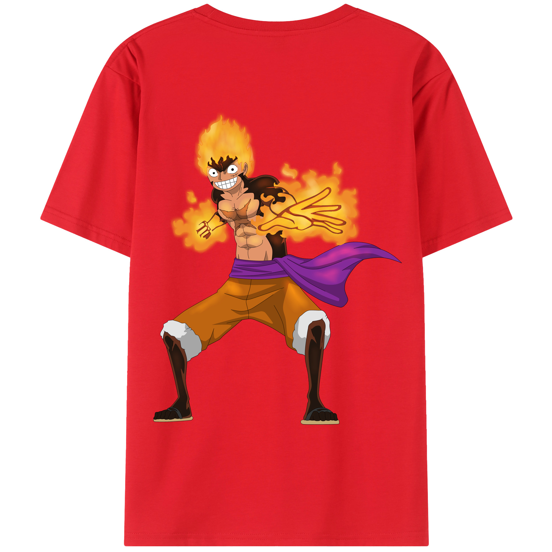 ワンピース モンキー・D・ルフィ ONE PIECE Monkey D. Luffy レディース半袖Tシャツ(バックプリント)