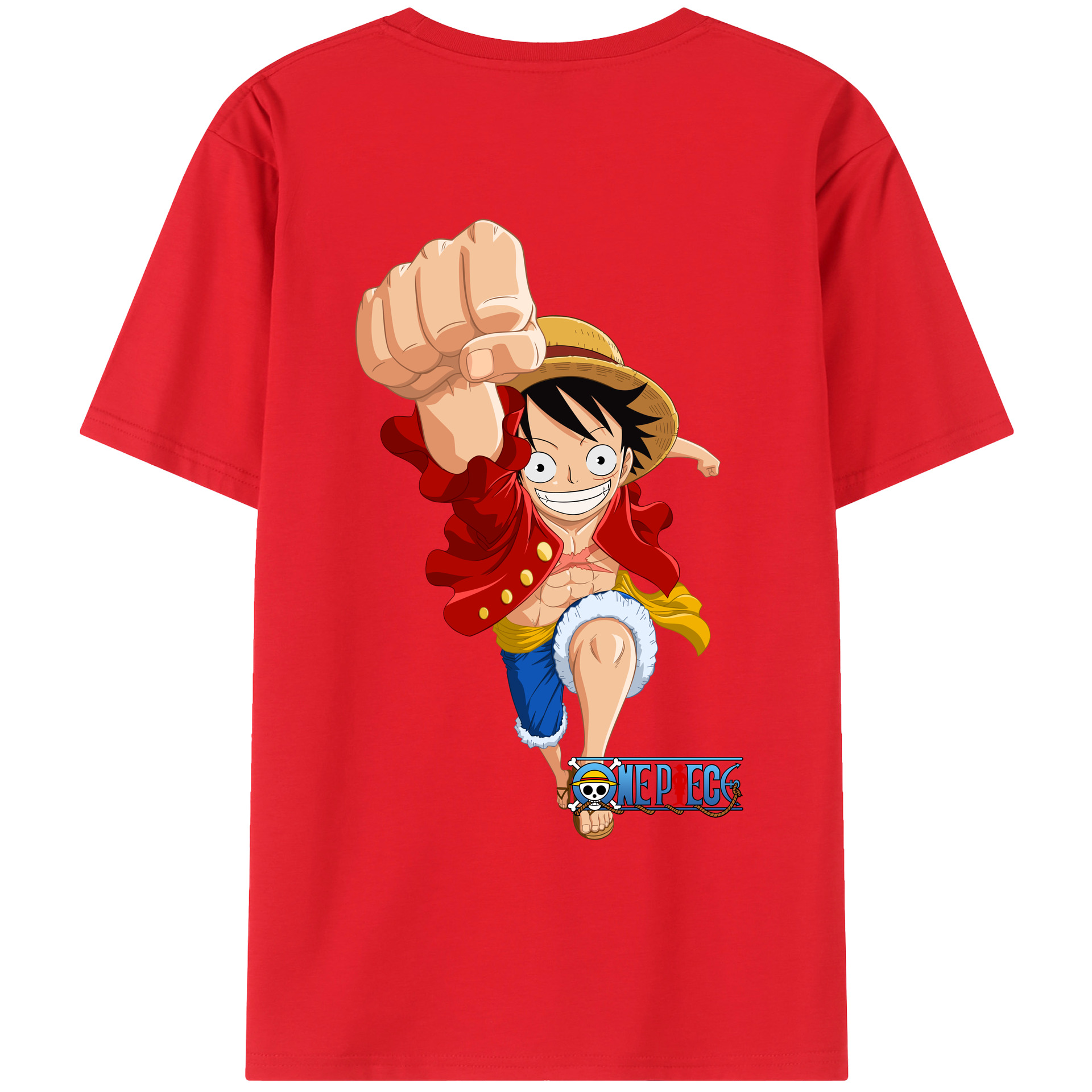 ワンピース モンキー・D・ルフィ ONE PIECE Monkey D. Luffy レディース半袖Tシャツ(バックプリント)