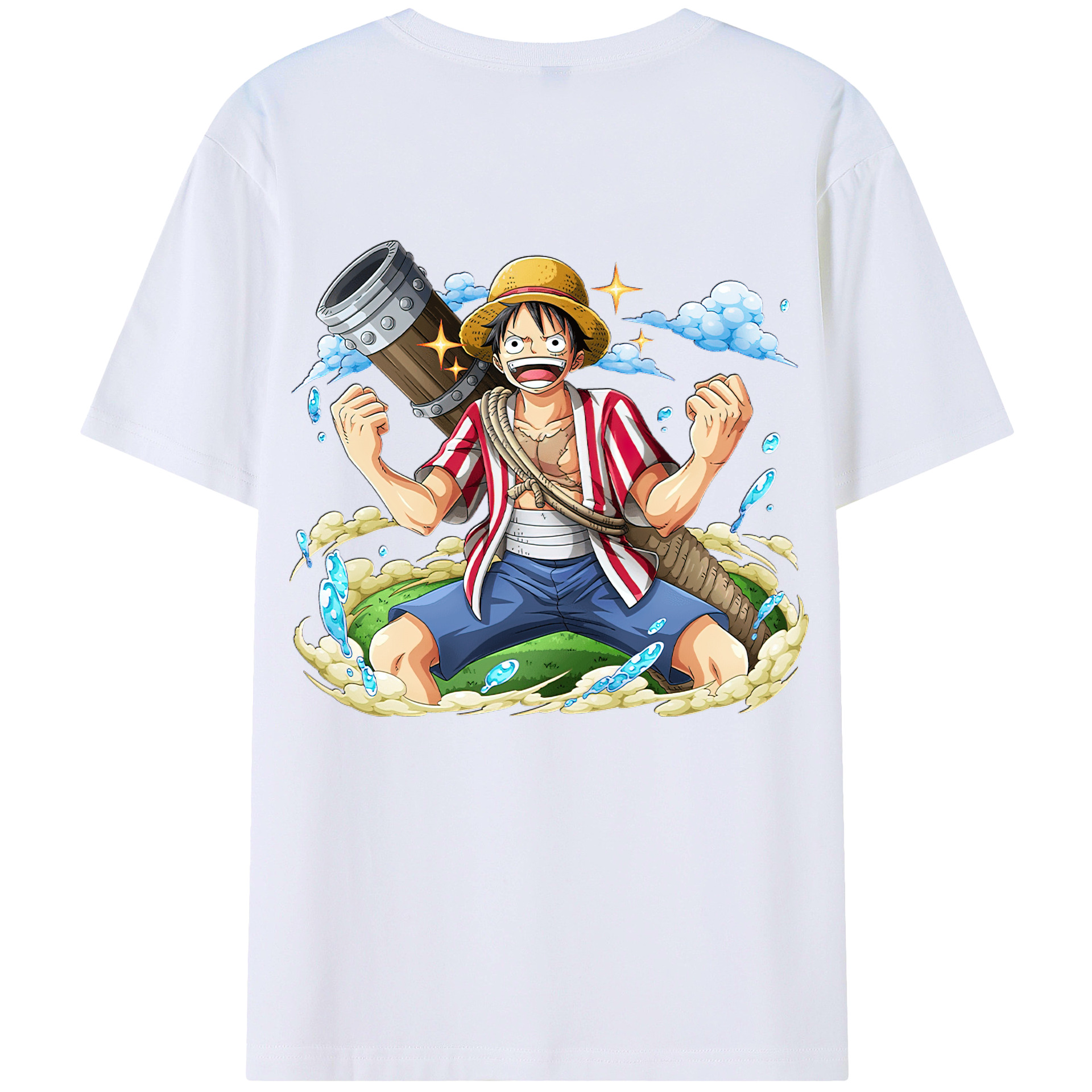 ワンピース モンキー・D・ルフィ ONE PIECE Monkey D. Luffy レディース半袖Tシャツ(バックプリント)