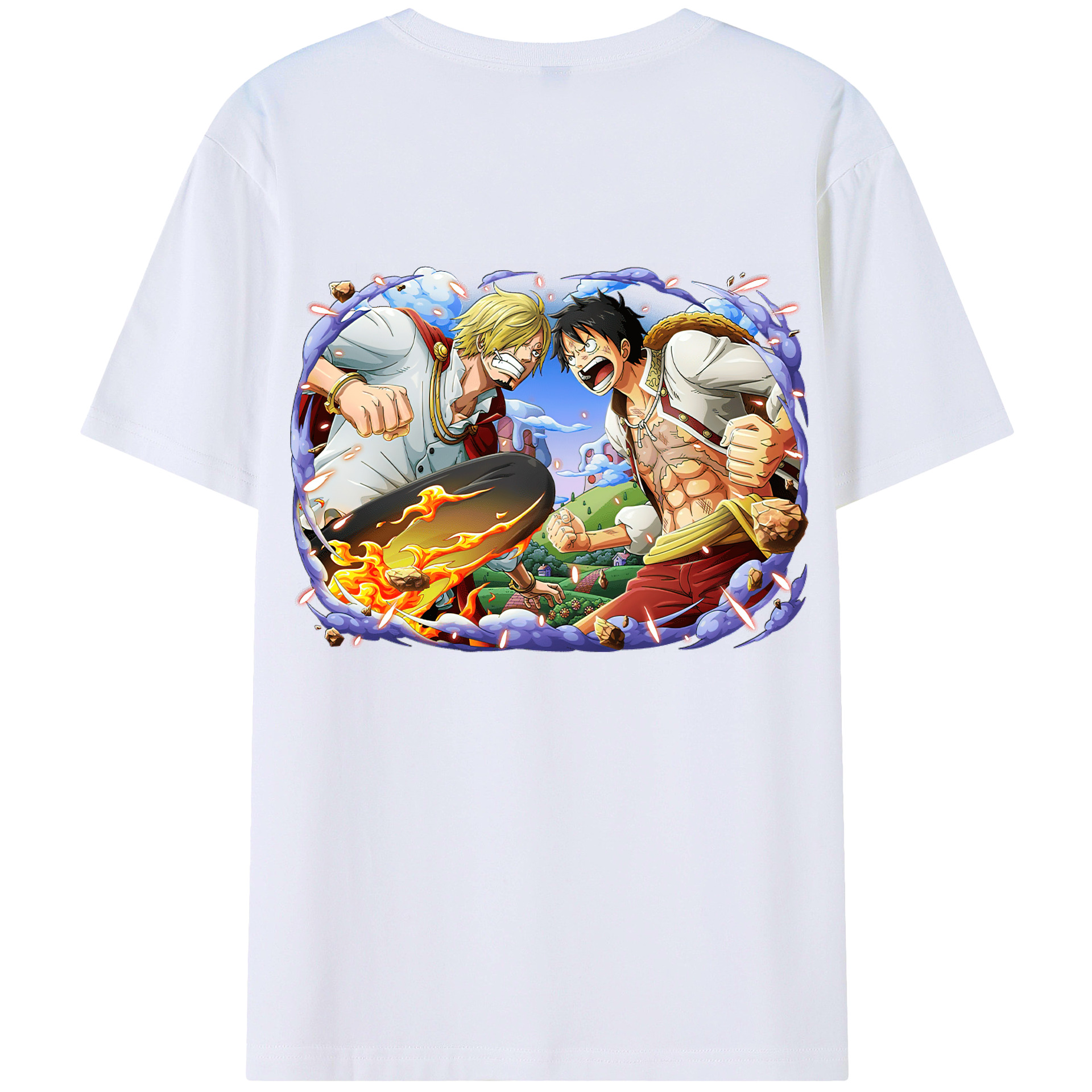 ワンピース モンキー・D・ルフィ ONE PIECE Monkey D. Luffy レディース半袖Tシャツ(バックプリント)