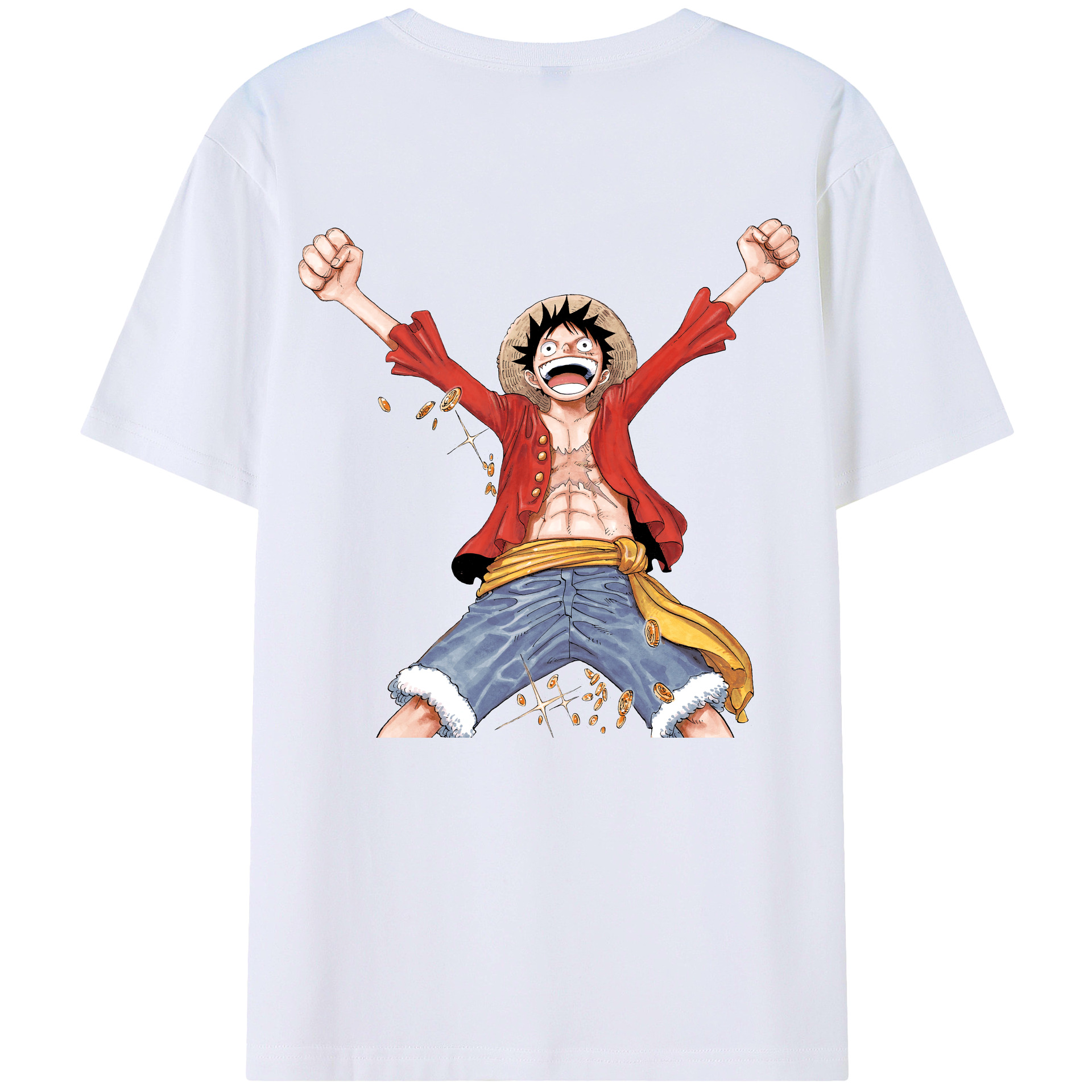 ワンピース モンキー・D・ルフィ ONE PIECE Monkey D. Luffy レディース半袖Tシャツ(バックプリント)