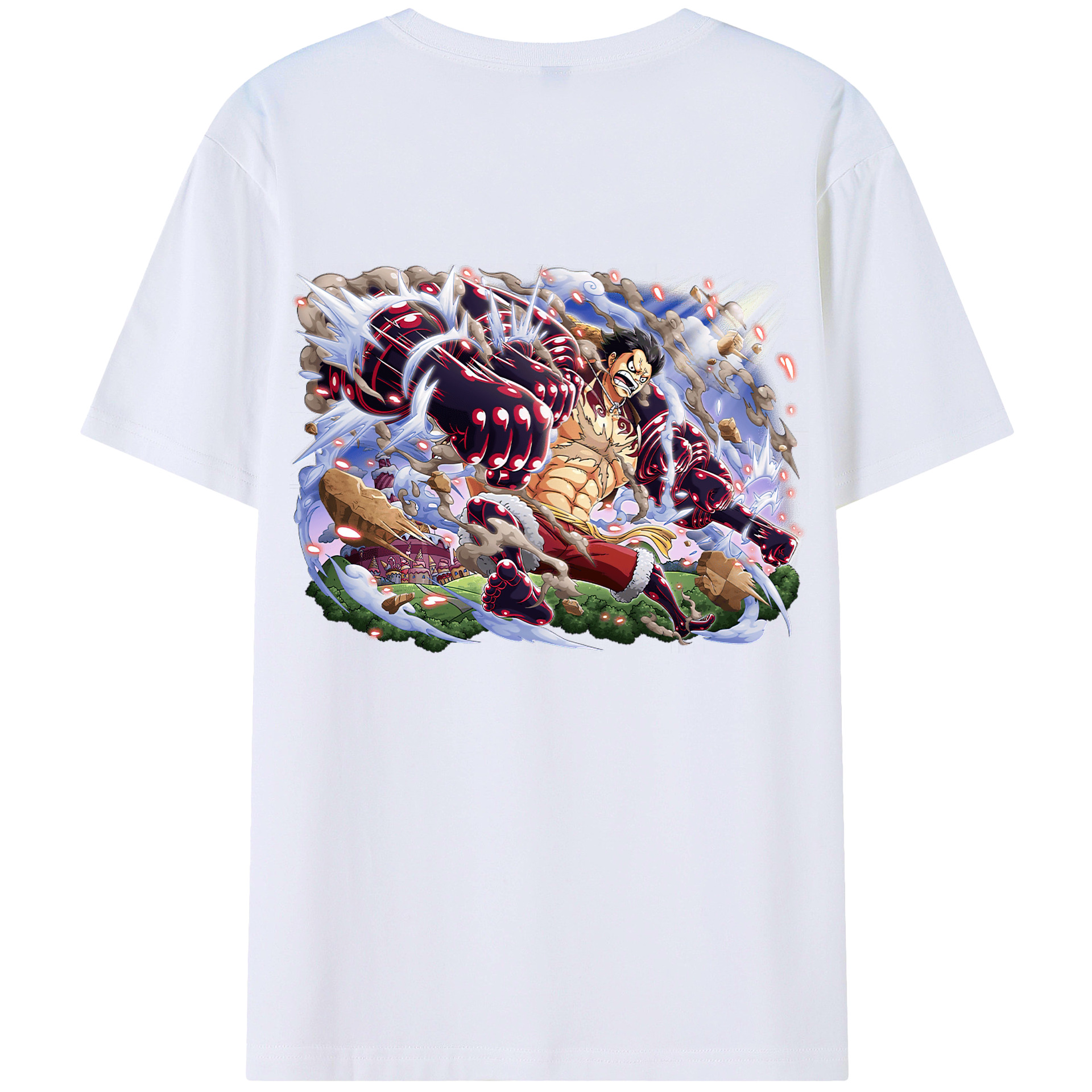 ワンピース モンキー・D・ルフィ ONE PIECE Monkey D. Luffy レディース半袖Tシャツ(バックプリント)