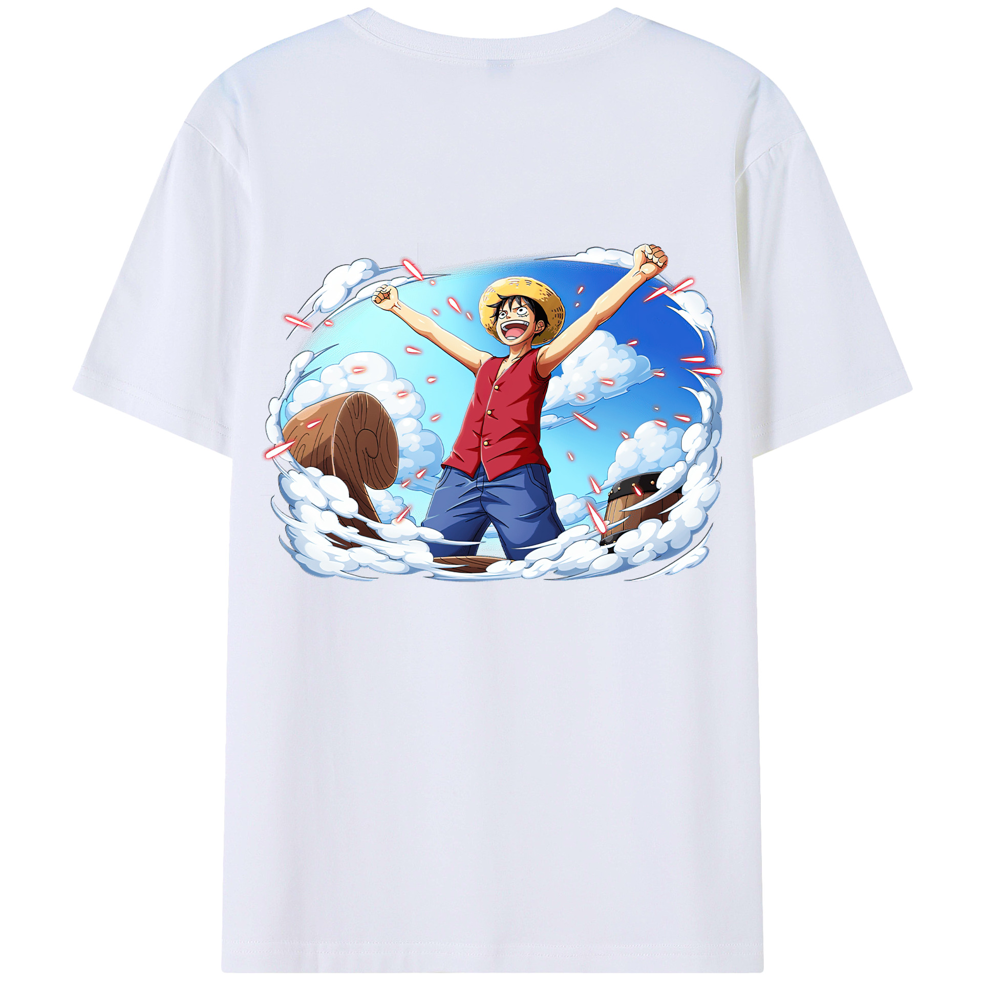 ワンピース モンキー・D・ルフィ ONE PIECE Monkey D. Luffy レディース半袖Tシャツ(バックプリント)