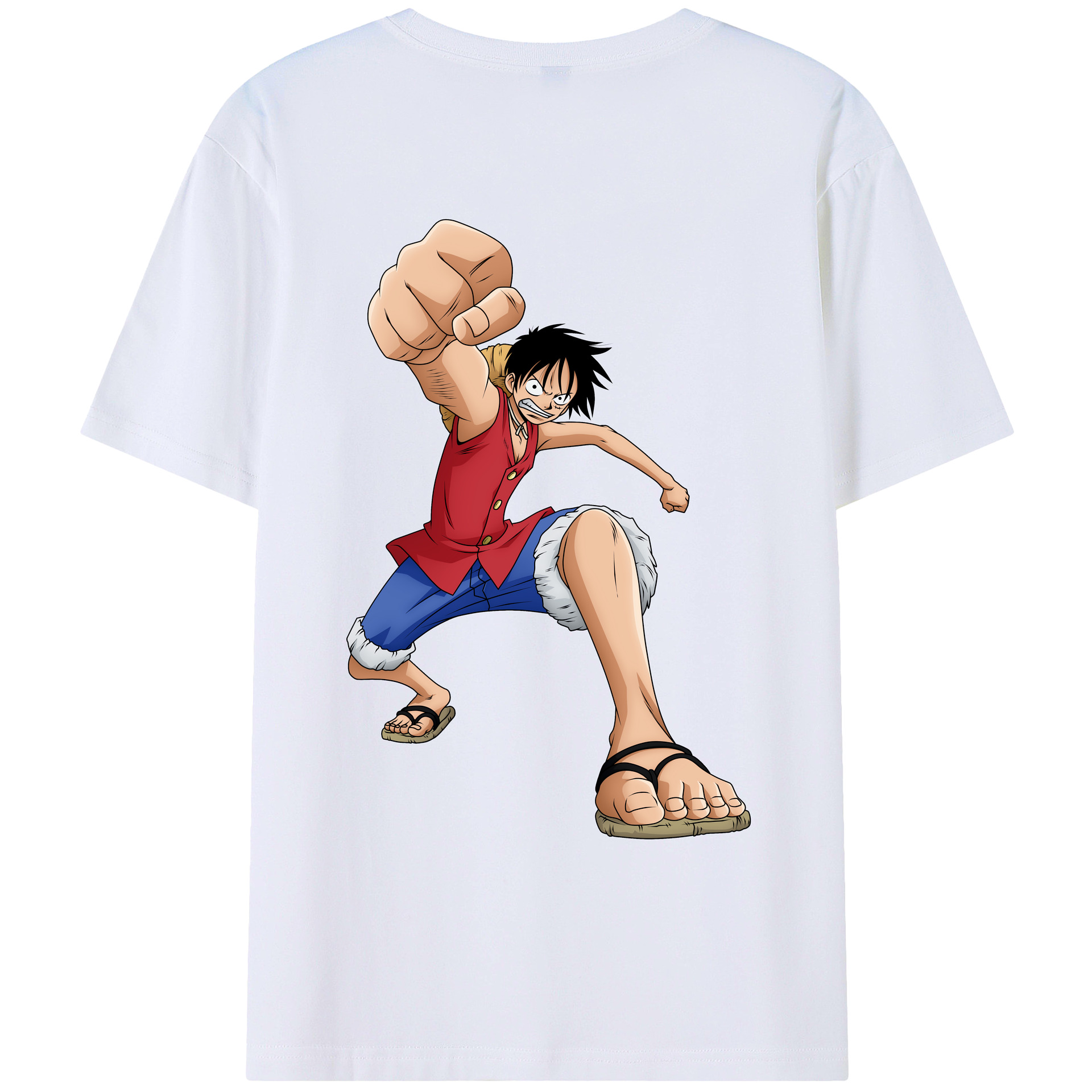 ワンピース モンキー・D・ルフィ ONE PIECE Monkey D. Luffy レディース半袖Tシャツ(バックプリント)