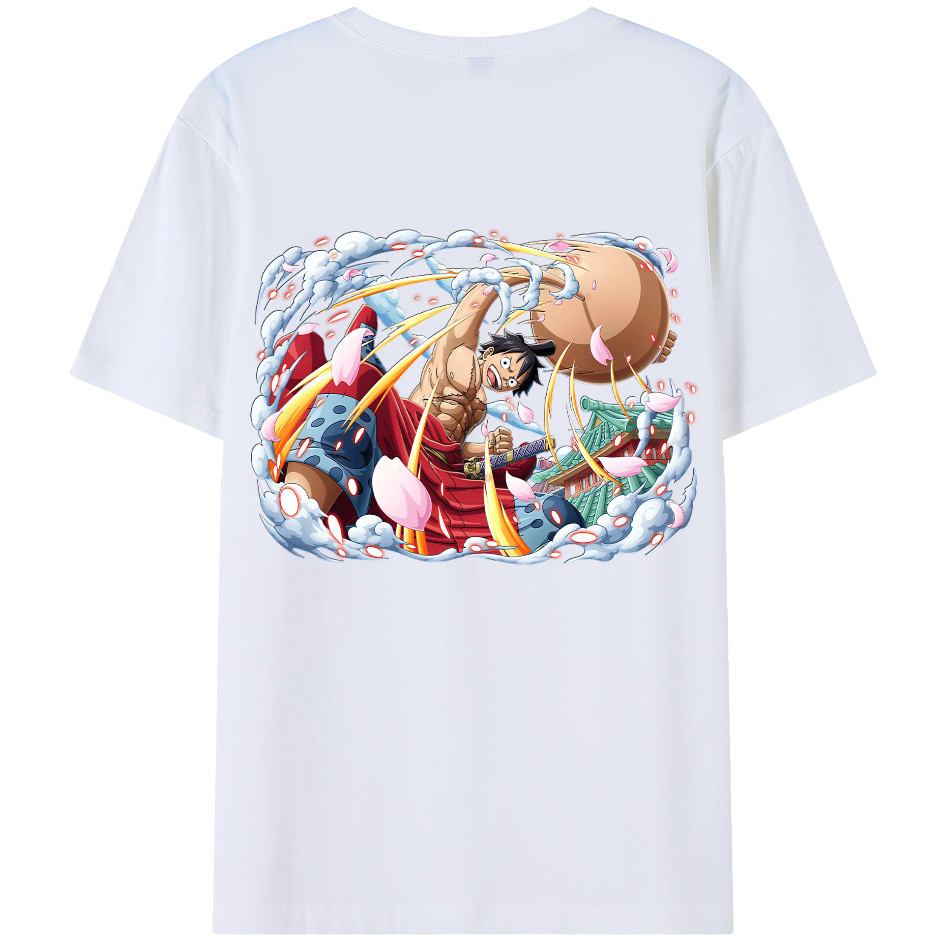 ワンピース モンキー・D・ルフィ ONE PIECE Monkey D. Luffy レディース半袖Tシャツ(バックプリント)