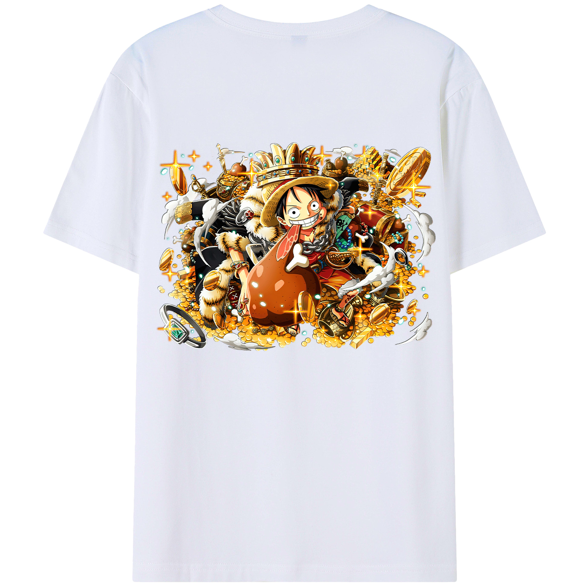 ワンピース モンキー・D・ルフィ ONE PIECE Monkey D. Luffy レディース半袖Tシャツ(バックプリント)