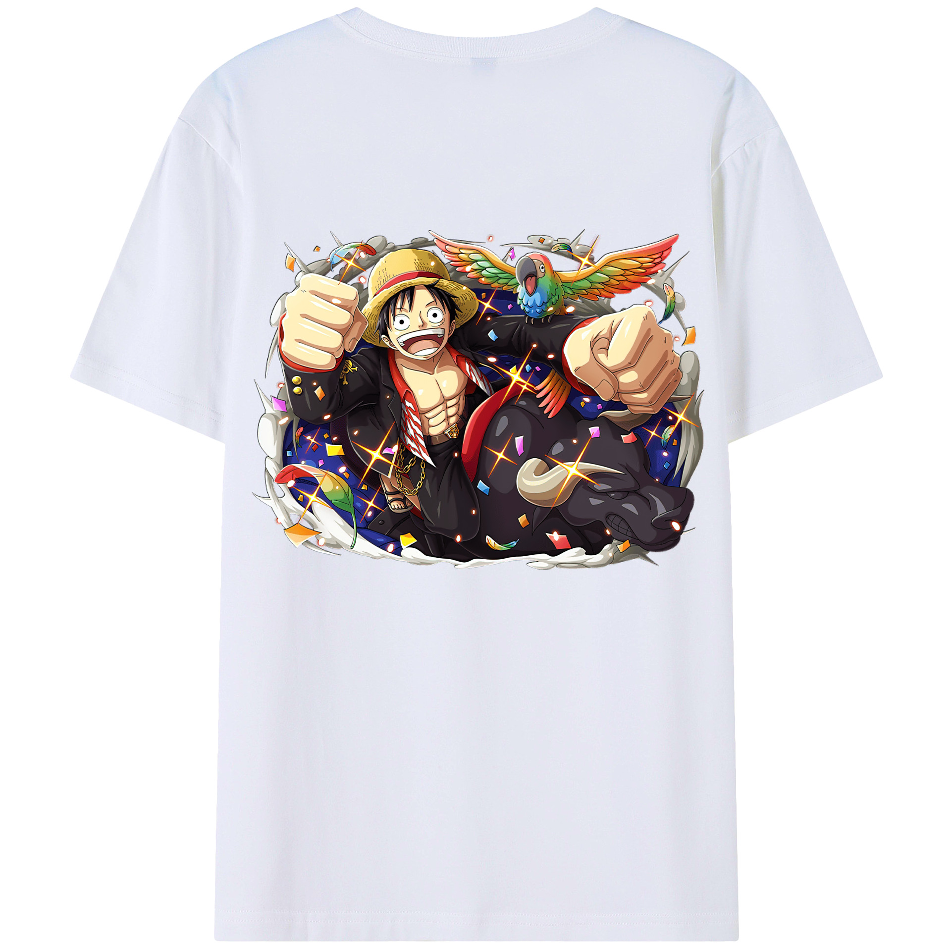 ワンピース モンキー・D・ルフィ ONE PIECE Monkey D. Luffy レディース半袖Tシャツ(バックプリント)