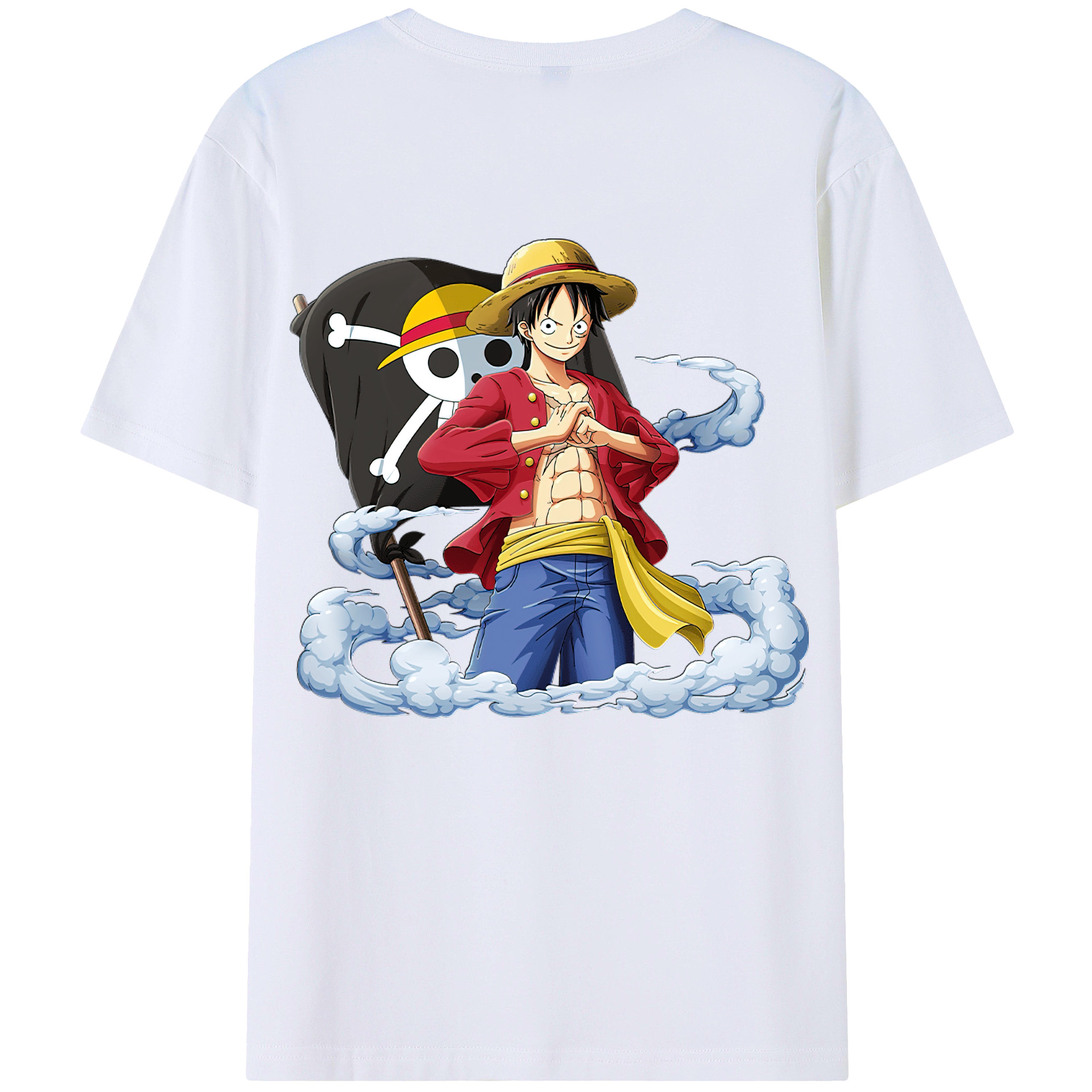 ワンピース モンキー・D・ルフィ ONE PIECE Monkey D. Luffy レディース半袖Tシャツ(バックプリント)