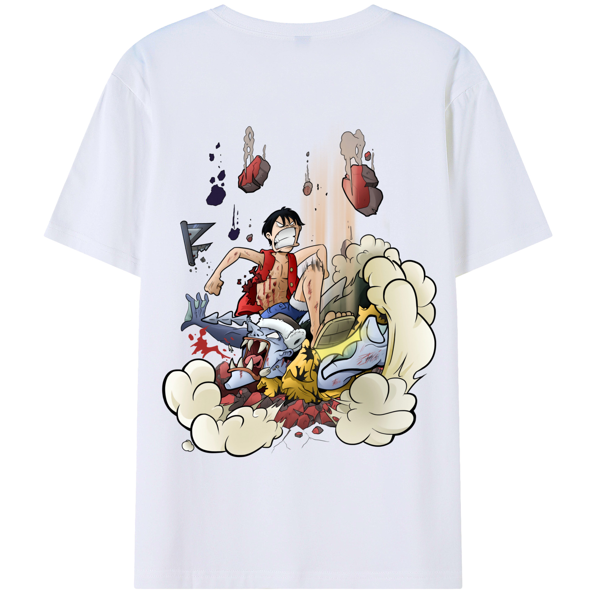 ワンピース モンキー・D・ルフィ ONE PIECE Monkey D. Luffy レディース半袖Tシャツ(バックプリント)