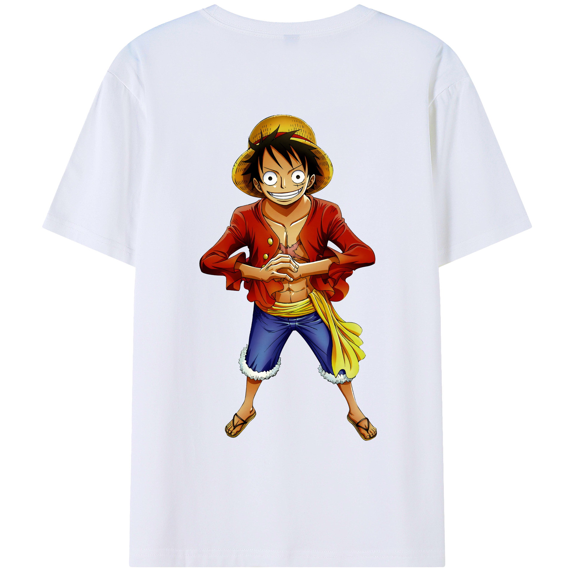ワンピース モンキー・D・ルフィ ONE PIECE Monkey D. Luffy レディース半袖Tシャツ(バックプリント)