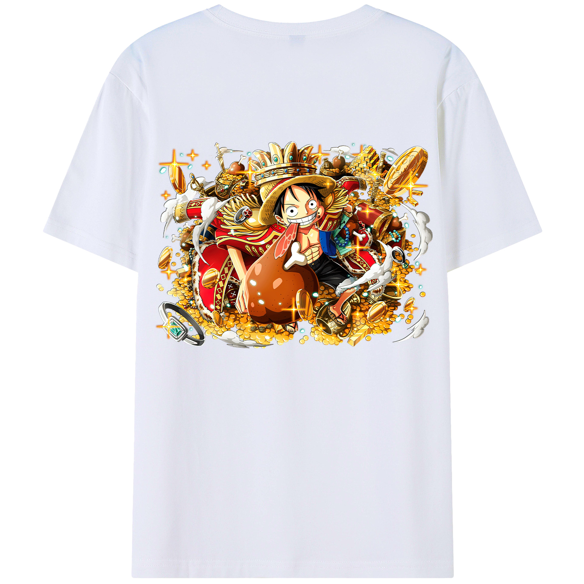ワンピース モンキー・D・ルフィ ONE PIECE Monkey D. Luffy レディース半袖Tシャツ(バックプリント)