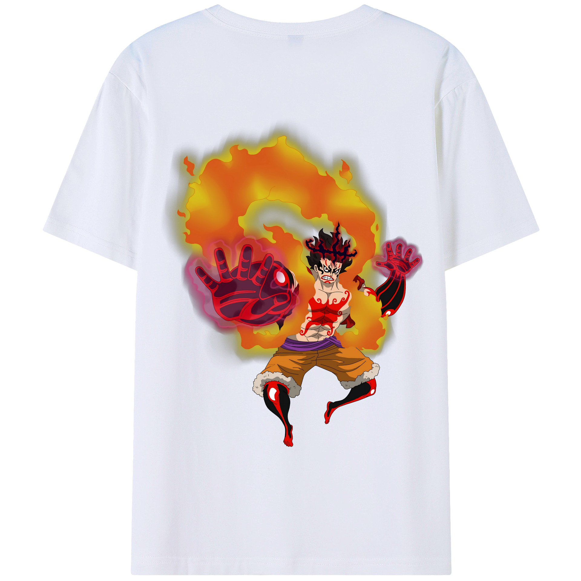 ワンピース モンキー・D・ルフィ ONE PIECE Monkey D. Luffy レディース半袖Tシャツ(バックプリント)