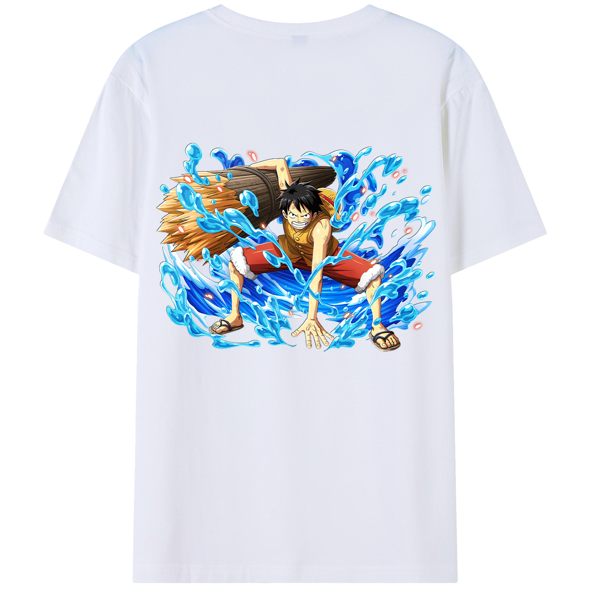 ワンピース モンキー・D・ルフィ ONE PIECE Monkey D. Luffy レディース半袖Tシャツ(バックプリント)