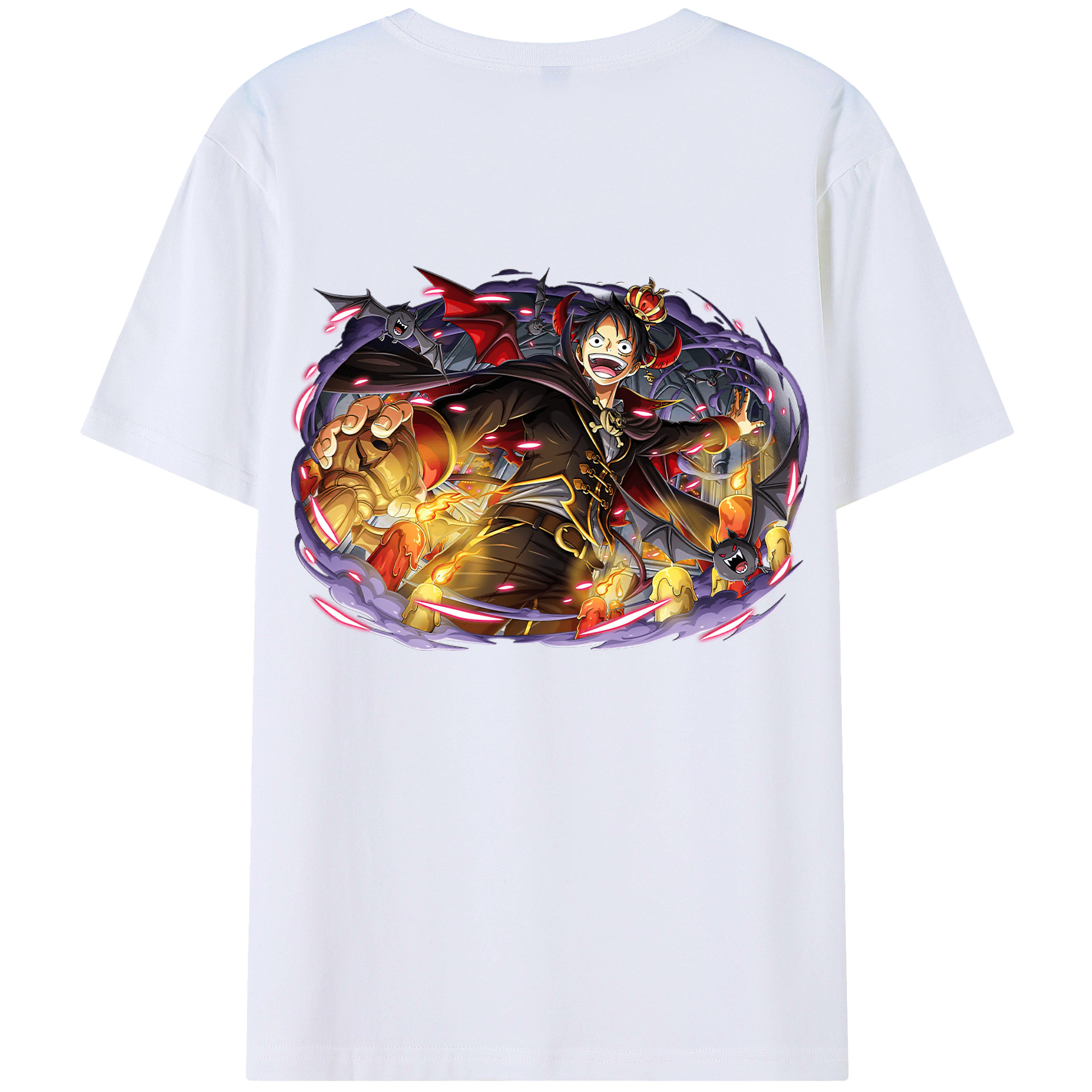 ワンピース モンキー・D・ルフィ ONE PIECE Monkey D. Luffy レディース半袖Tシャツ(バックプリント)