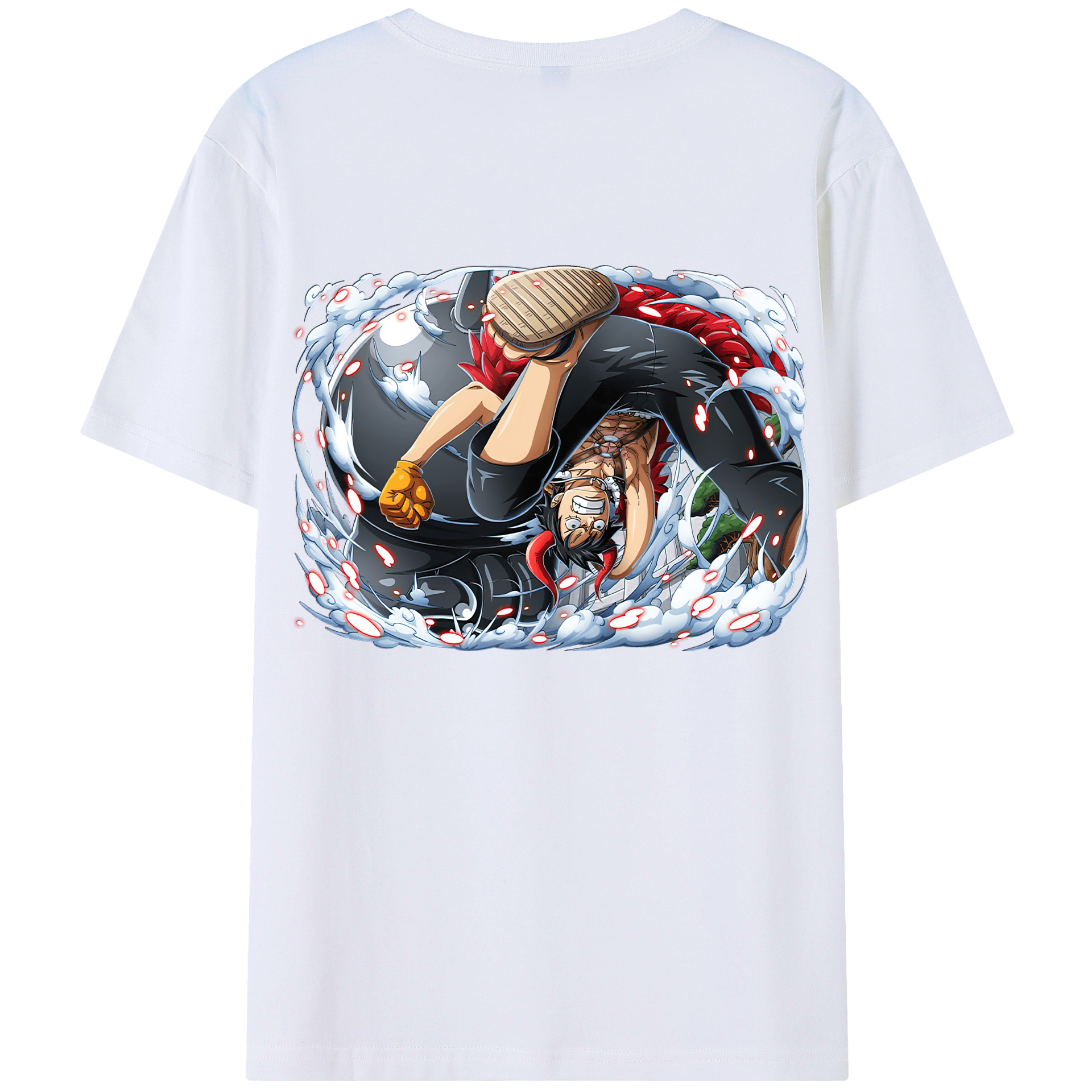 ワンピース モンキー・D・ルフィ ONE PIECE Monkey D. Luffy レディース半袖Tシャツ(バックプリント)