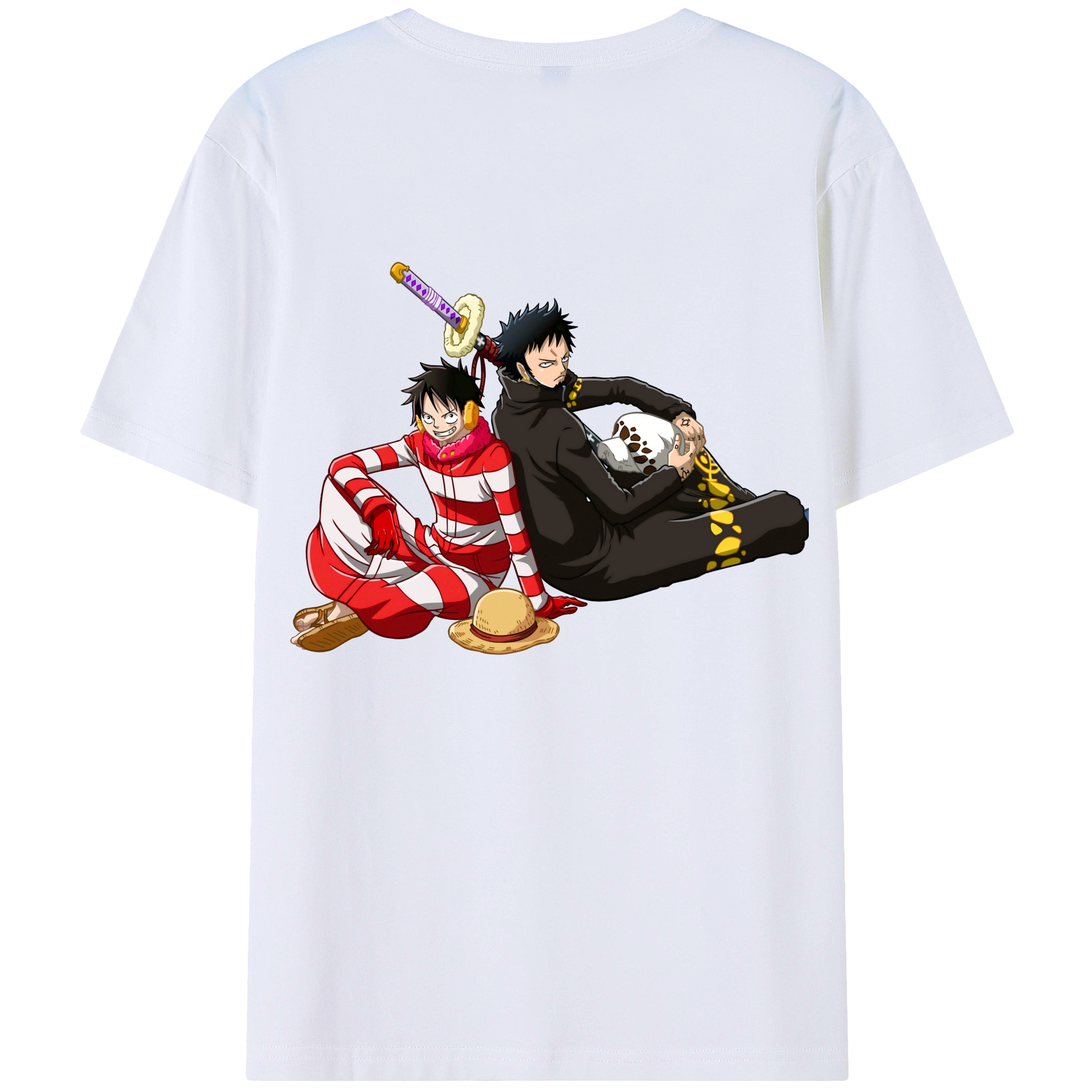 ワンピース モンキー・D・ルフィ ONE PIECE Monkey D. Luffy レディース半袖Tシャツ(バックプリント)