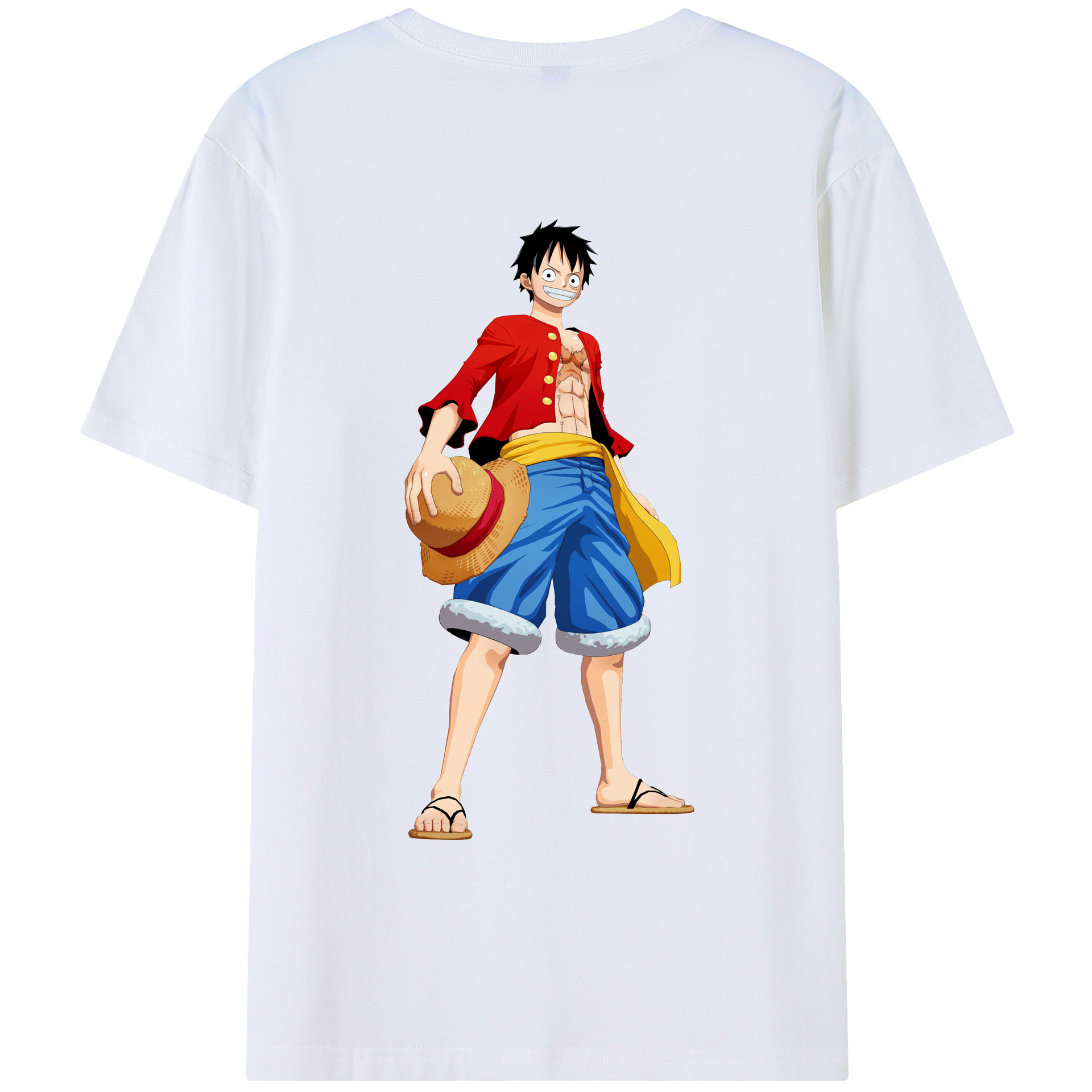 ワンピース モンキー・D・ルフィ ONE PIECE Monkey D. Luffy レディース半袖Tシャツ(バックプリント)