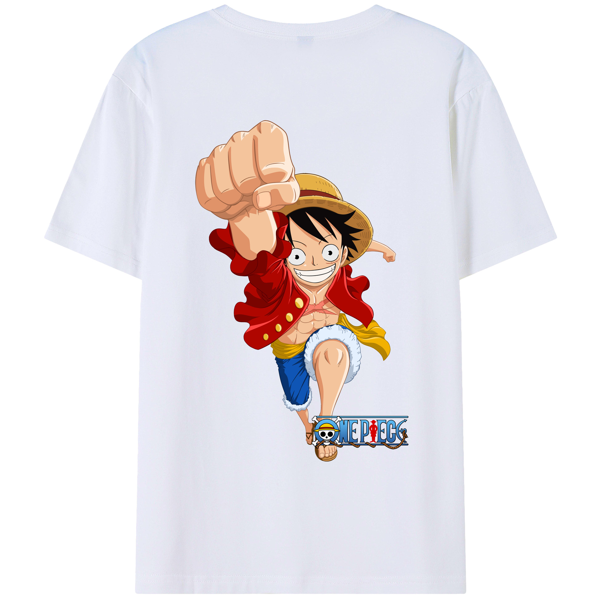 ワンピース モンキー・D・ルフィ ONE PIECE Monkey D. Luffy レディース半袖Tシャツ(バックプリント)