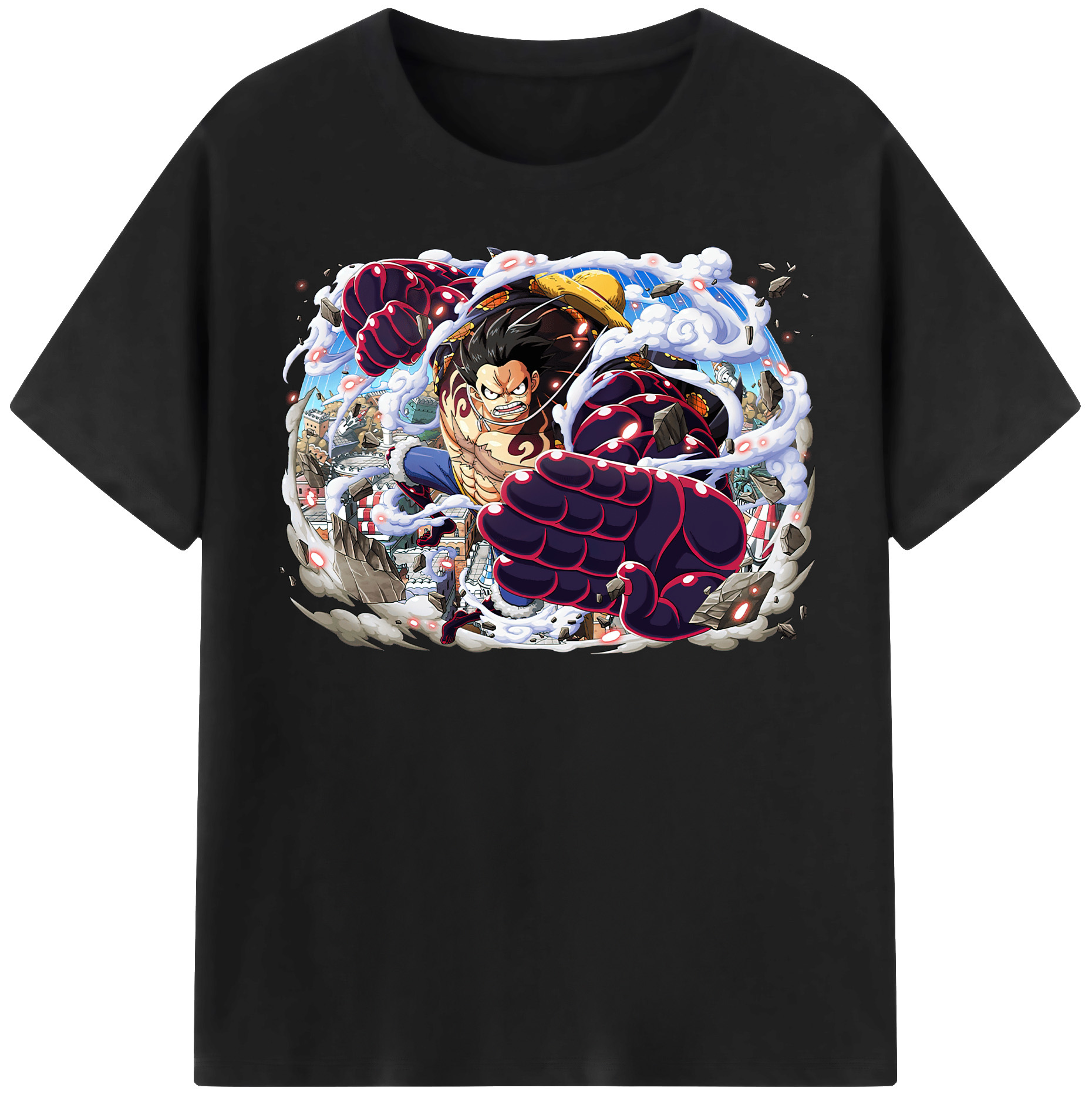 ワンピース モンキー・D・ルフィ ONE PIECE Monkey D. Luffy レディースカジュアルプリントTシャツ（綿100％）