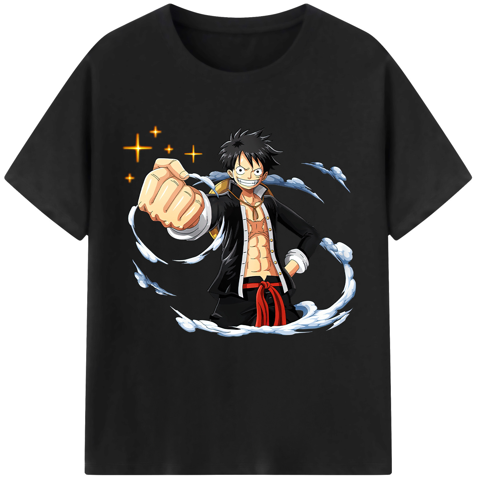 ワンピース モンキー・D・ルフィ ONE PIECE Monkey D. Luffy レディースカジュアルプリントTシャツ（綿100％）