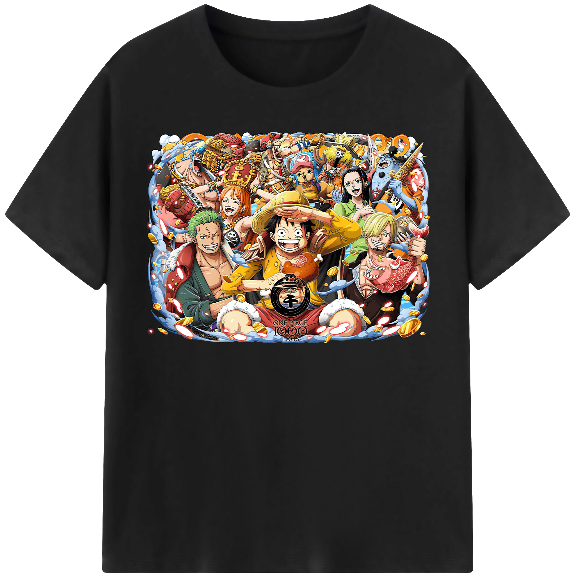 ワンピース モンキー・D・ルフィ ONE PIECE Monkey D. Luffy レディースカジュアルプリントTシャツ（綿100％）
