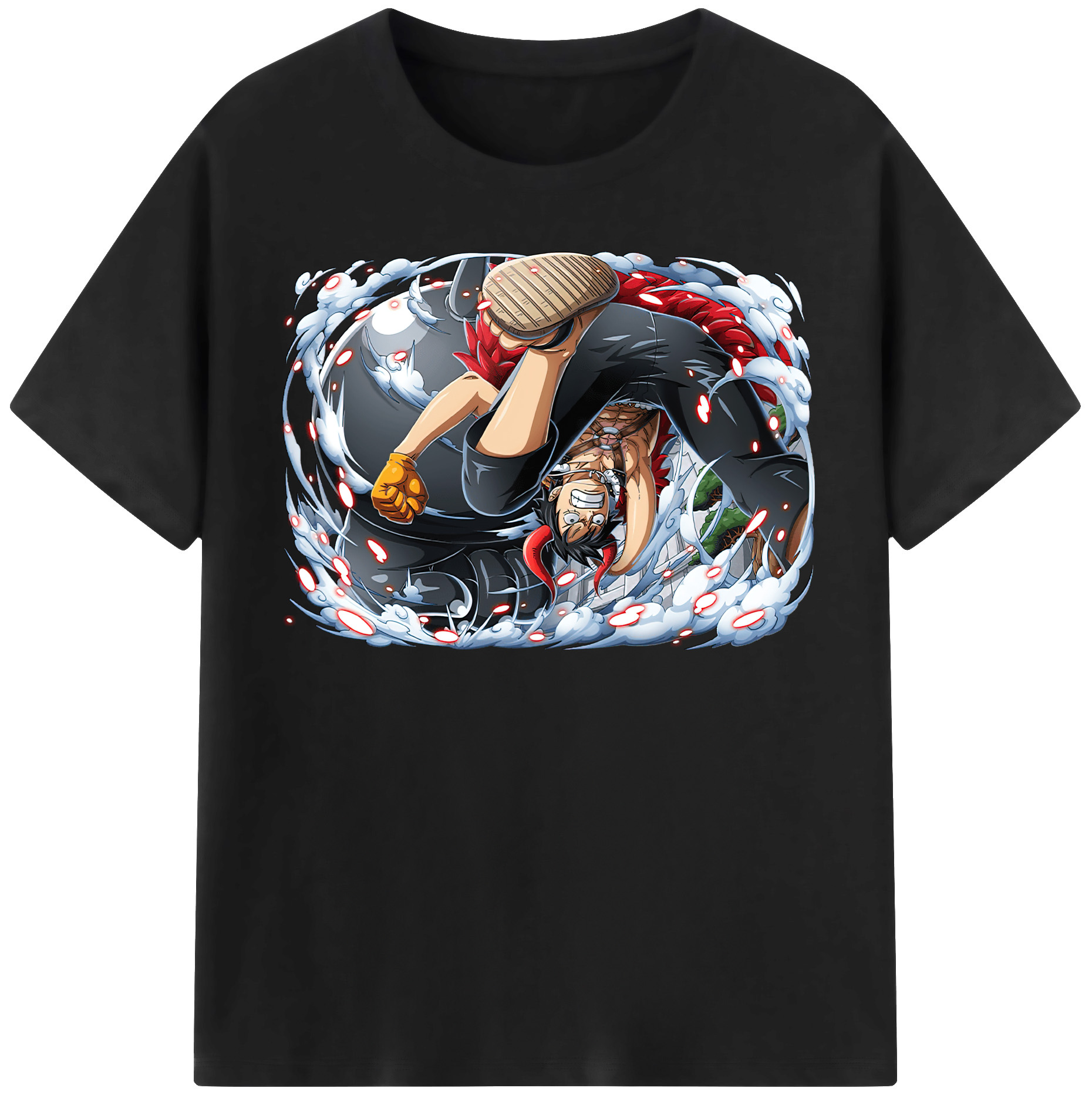 ワンピース モンキー・D・ルフィ ONE PIECE Monkey D. Luffy レディースカジュアルプリントTシャツ（綿100％）