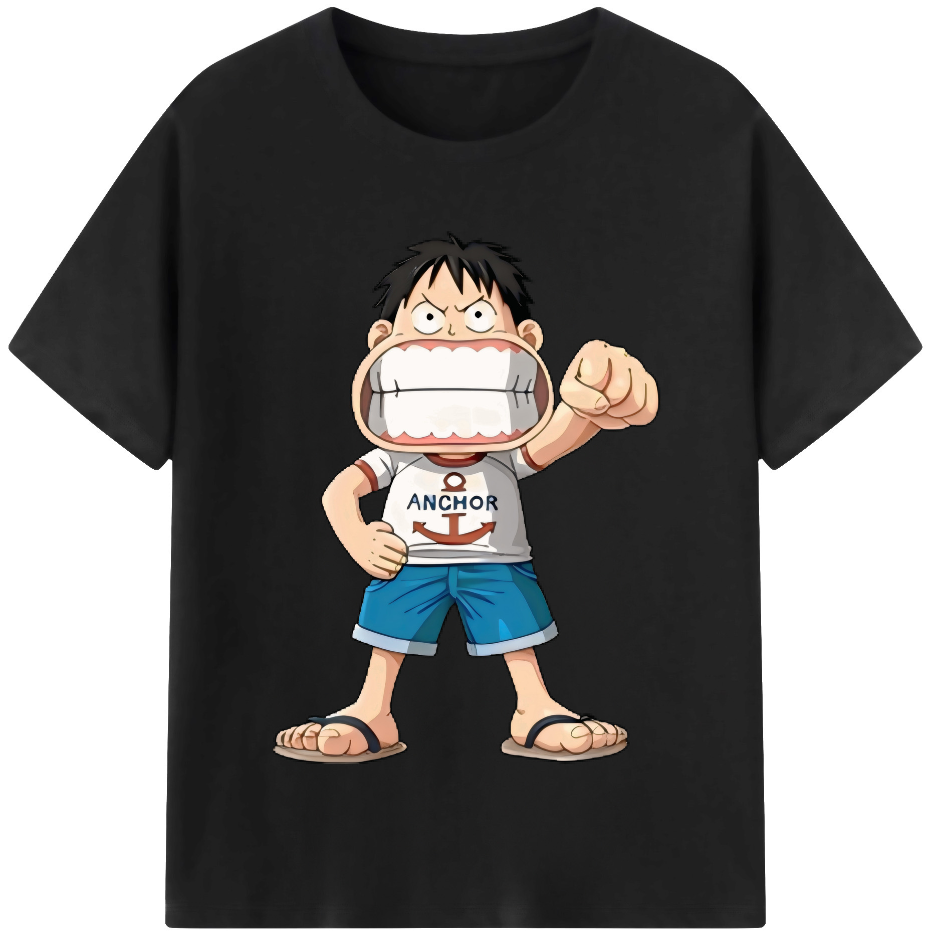 ワンピース モンキー・D・ルフィ ONE PIECE Monkey D. Luffy レディースカジュアルプリントTシャツ（綿100％）