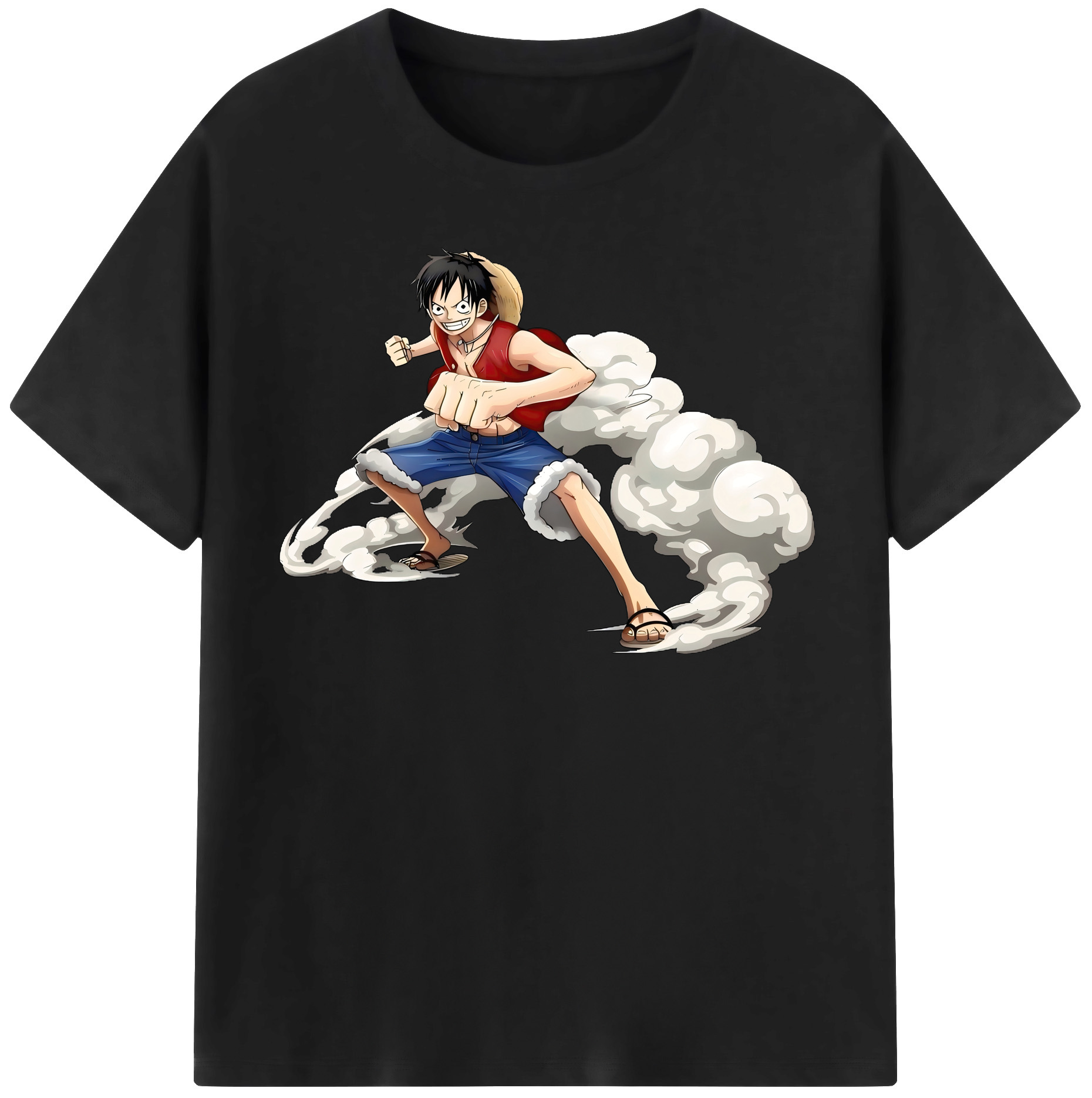ワンピース モンキー・D・ルフィ ONE PIECE Monkey D. Luffy レディースカジュアルプリントTシャツ（綿100％）