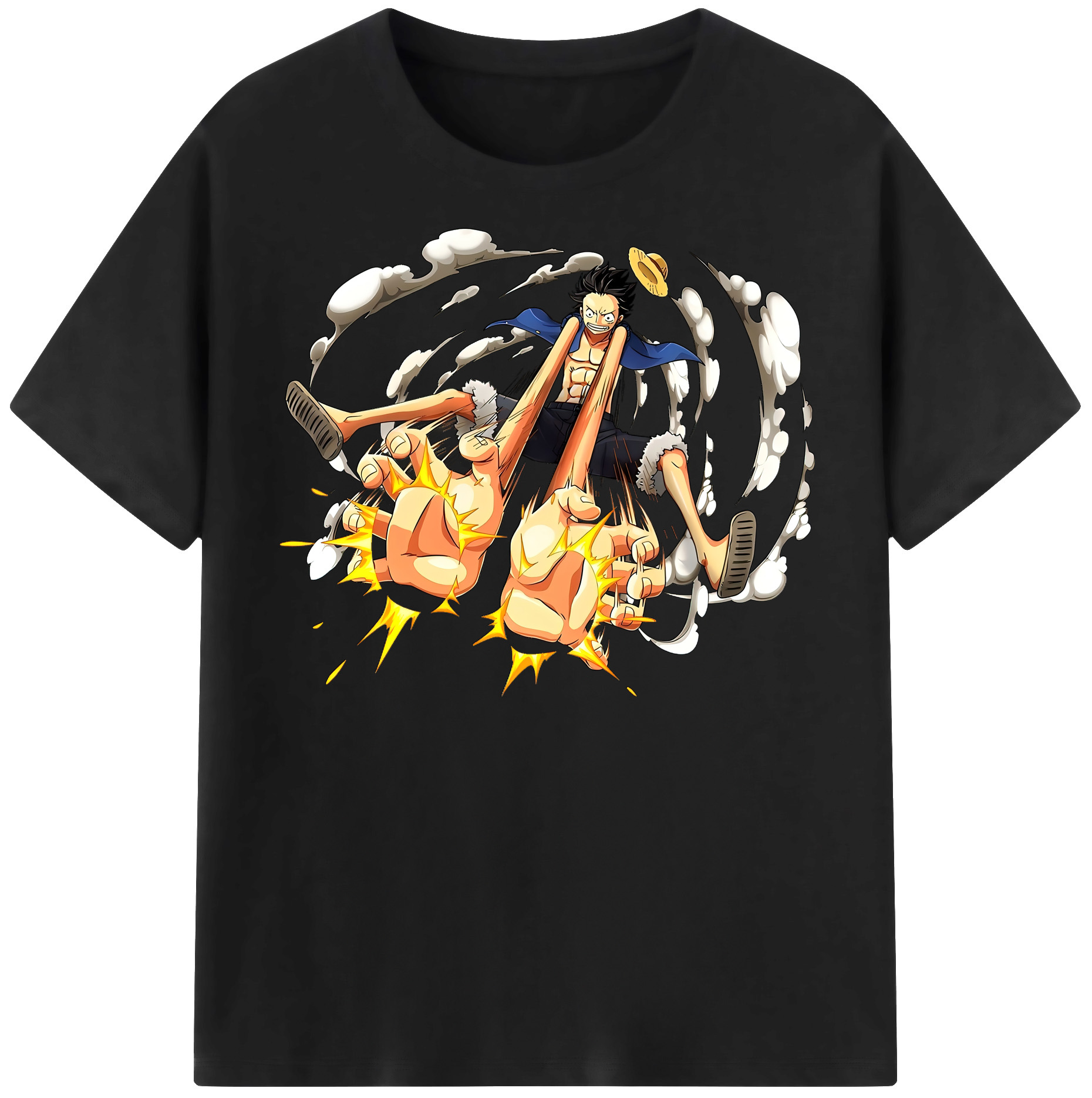 ワンピース モンキー・D・ルフィ ONE PIECE Monkey D. Luffy レディースカジュアルプリントTシャツ（綿100％）