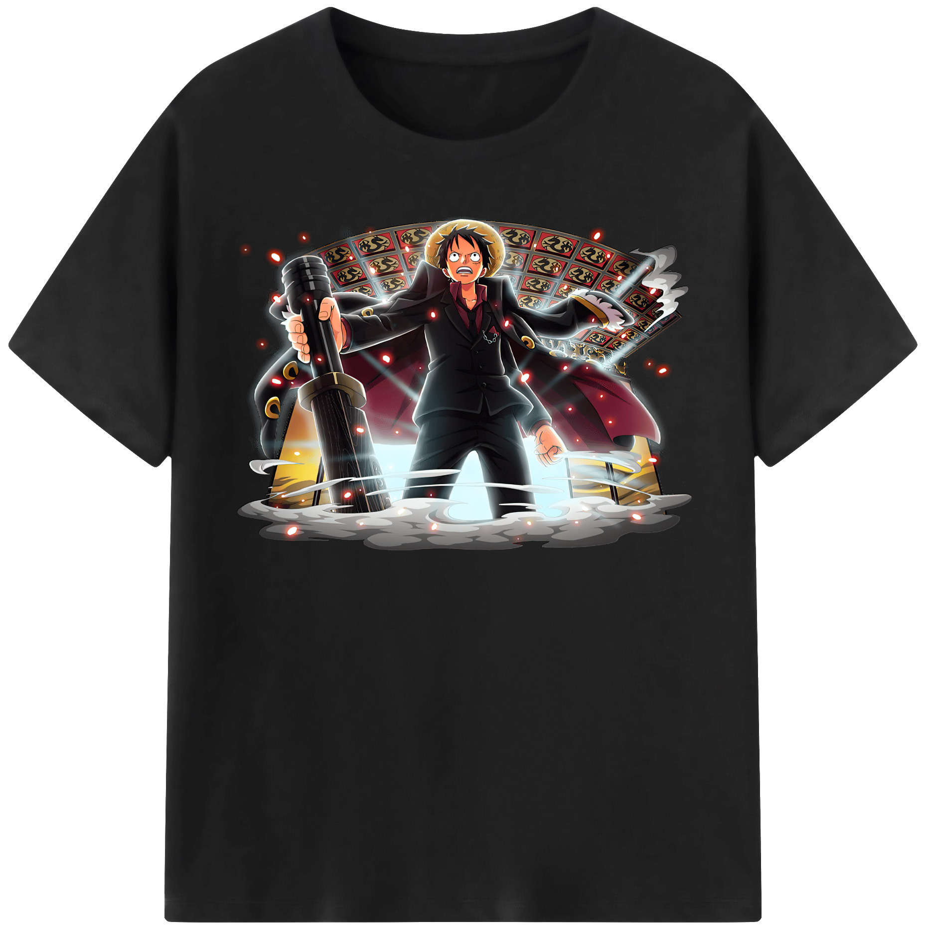 ワンピース モンキー・D・ルフィ ONE PIECE Monkey D. Luffy レディースカジュアルプリントTシャツ（綿100％）