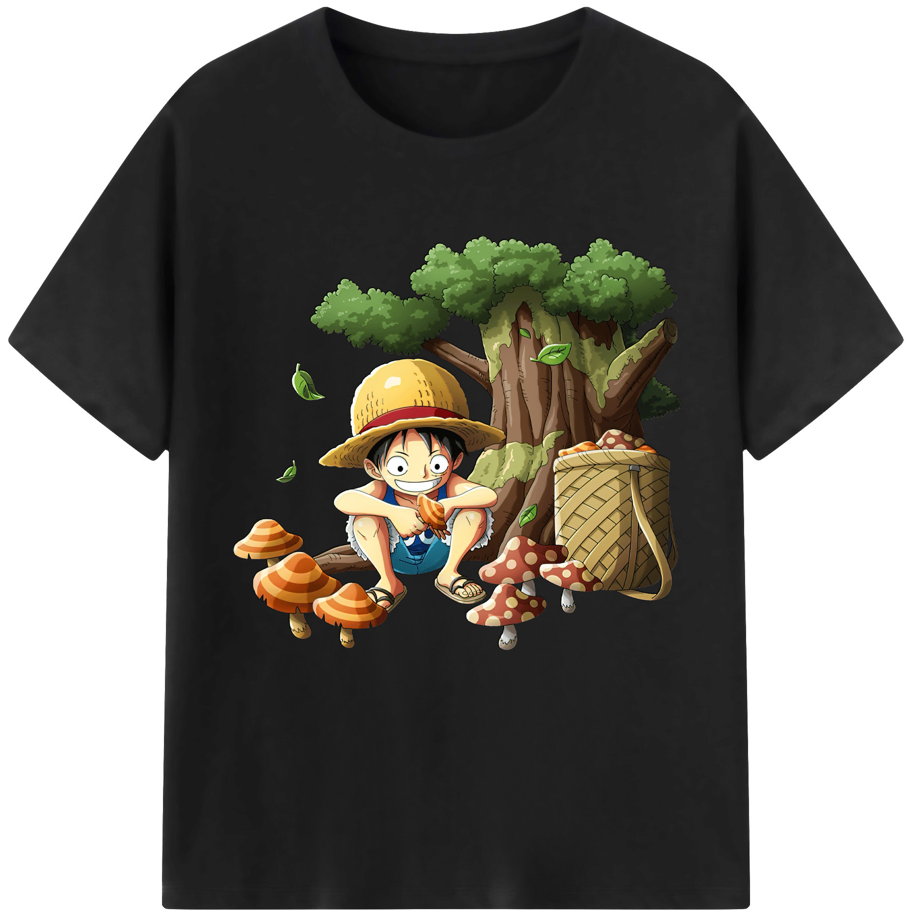 ワンピース モンキー・D・ルフィ ONE PIECE Monkey D. Luffy レディースカジュアルプリントTシャツ（綿100％）