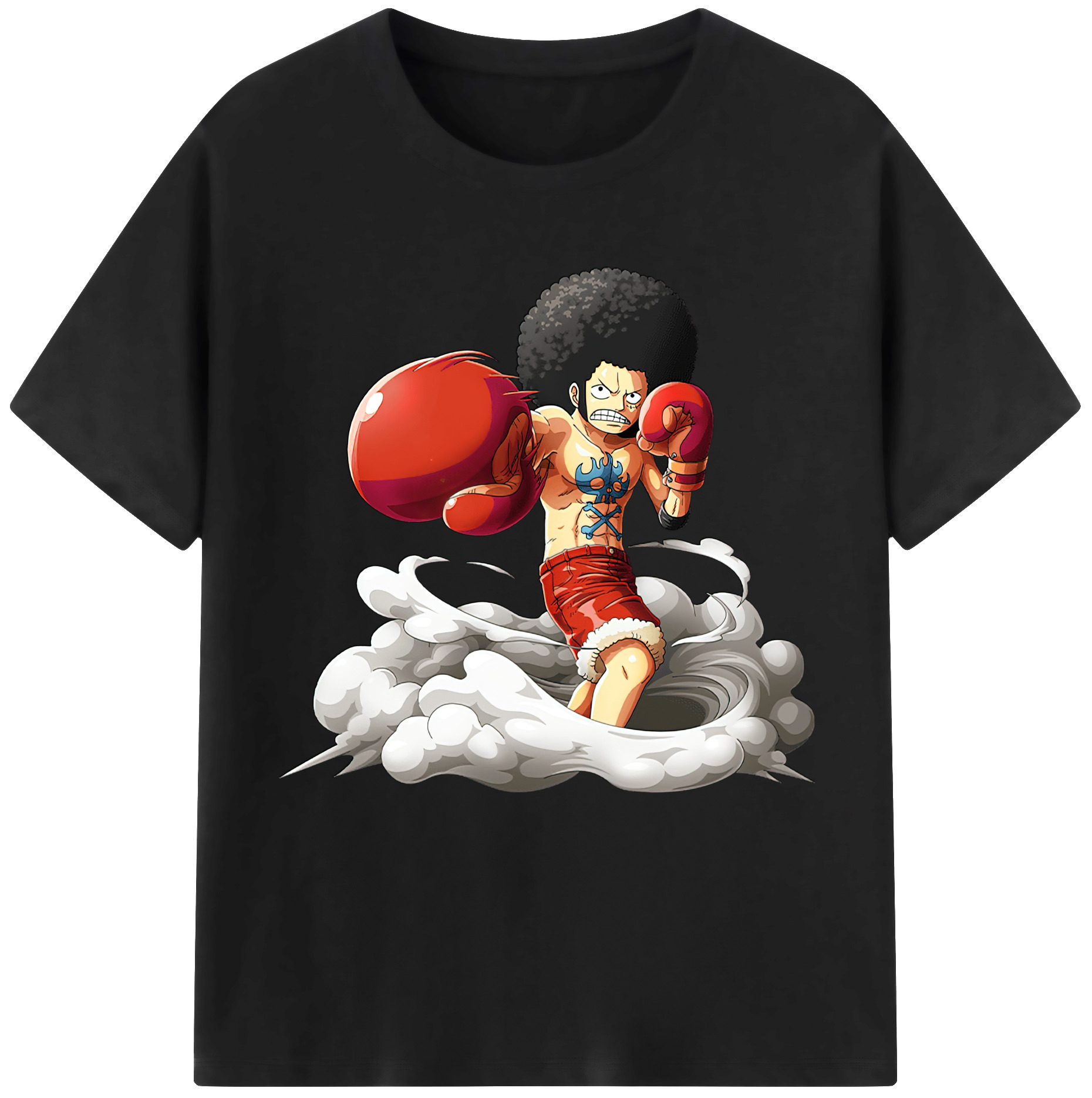 ワンピース モンキー・D・ルフィ ONE PIECE Monkey D. Luffy レディースカジュアルプリントTシャツ（綿100％）