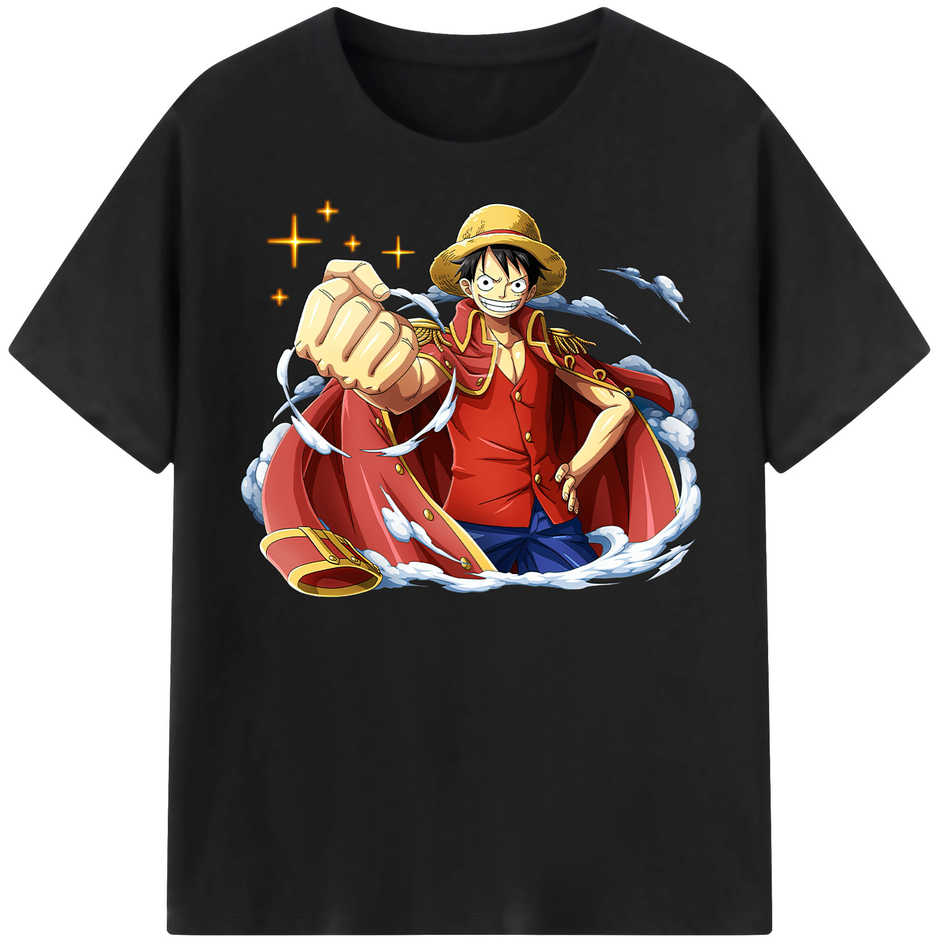 ワンピース モンキー・D・ルフィ ONE PIECE Monkey D. Luffy レディースカジュアルプリントTシャツ（綿100％）