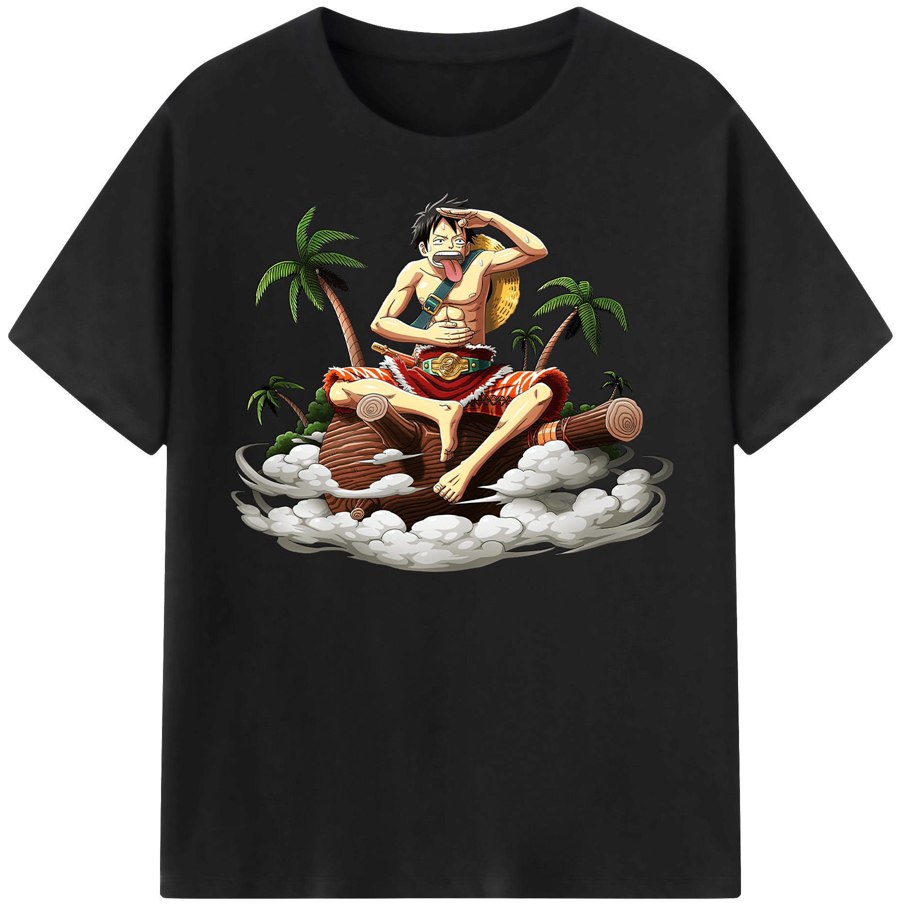 ワンピース モンキー・D・ルフィ ONE PIECE Monkey D. Luffy レディースカジュアルプリントTシャツ（綿100％）