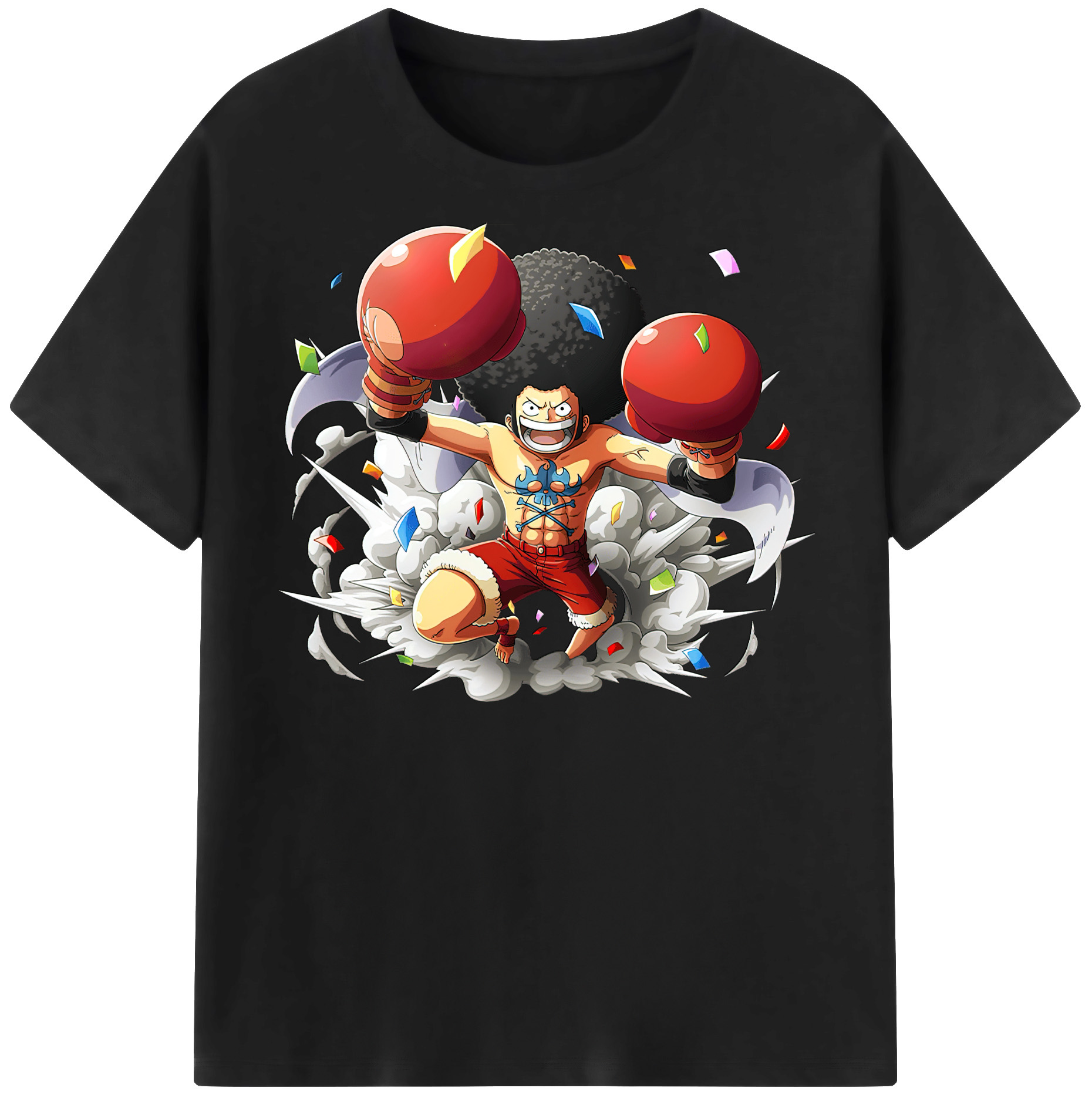 ワンピース モンキー・D・ルフィ ONE PIECE Monkey D. Luffy レディースカジュアルプリントTシャツ（綿100％）