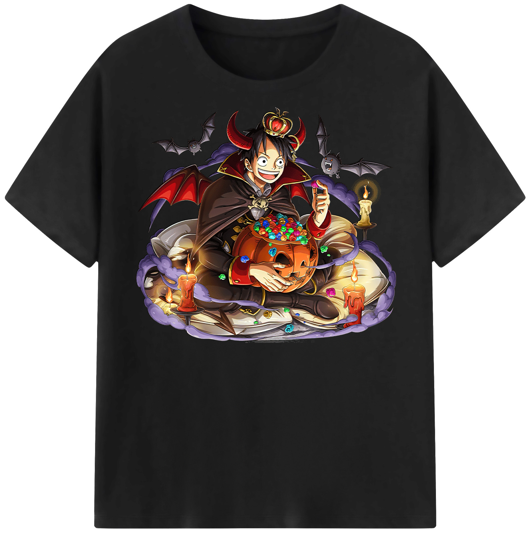 ワンピース モンキー・D・ルフィ ONE PIECE Monkey D. Luffy レディースカジュアルプリントTシャツ（綿100％）