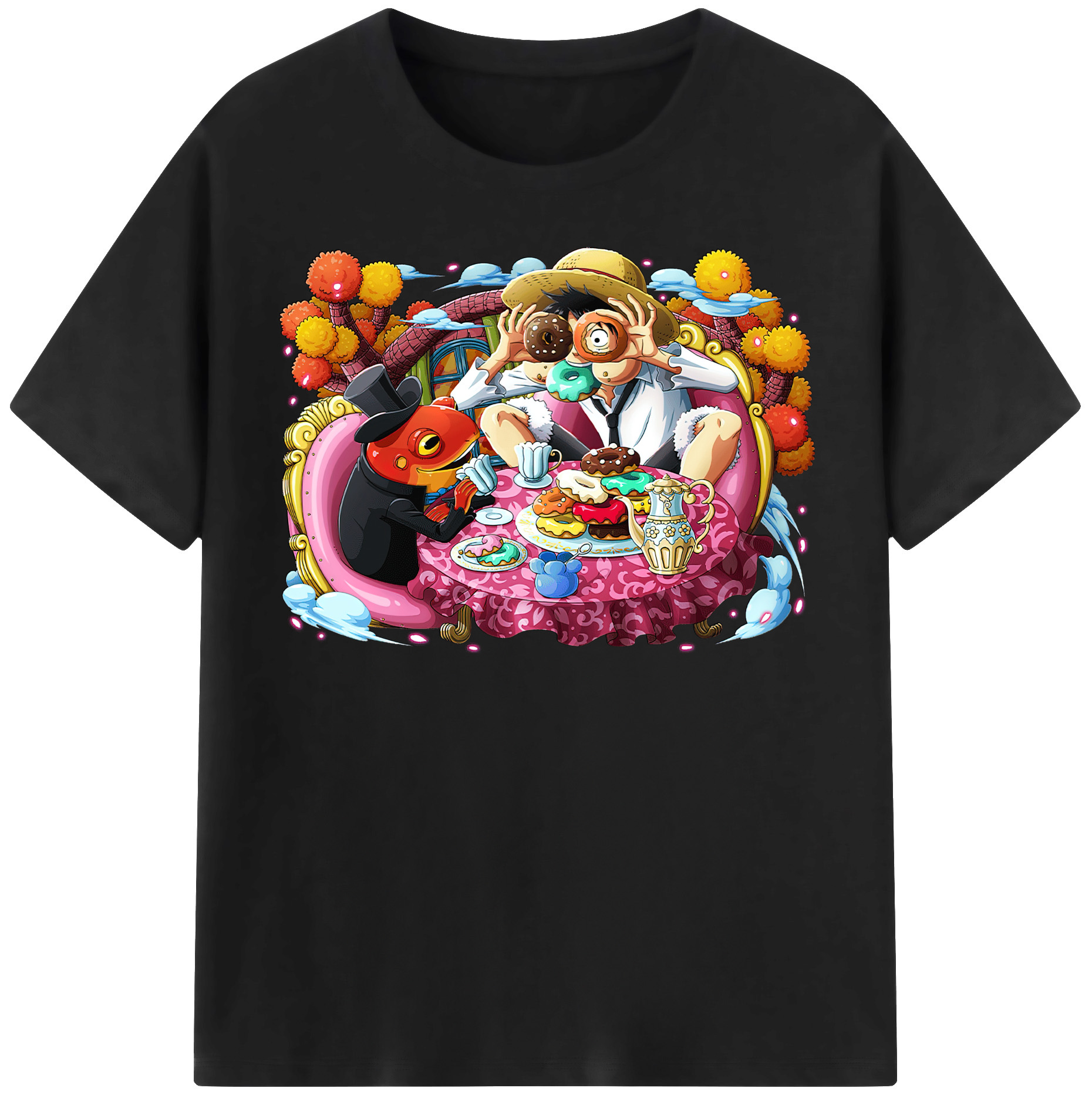 ワンピース モンキー・D・ルフィ ONE PIECE Monkey D. Luffy レディースカジュアルプリントTシャツ（綿100％）