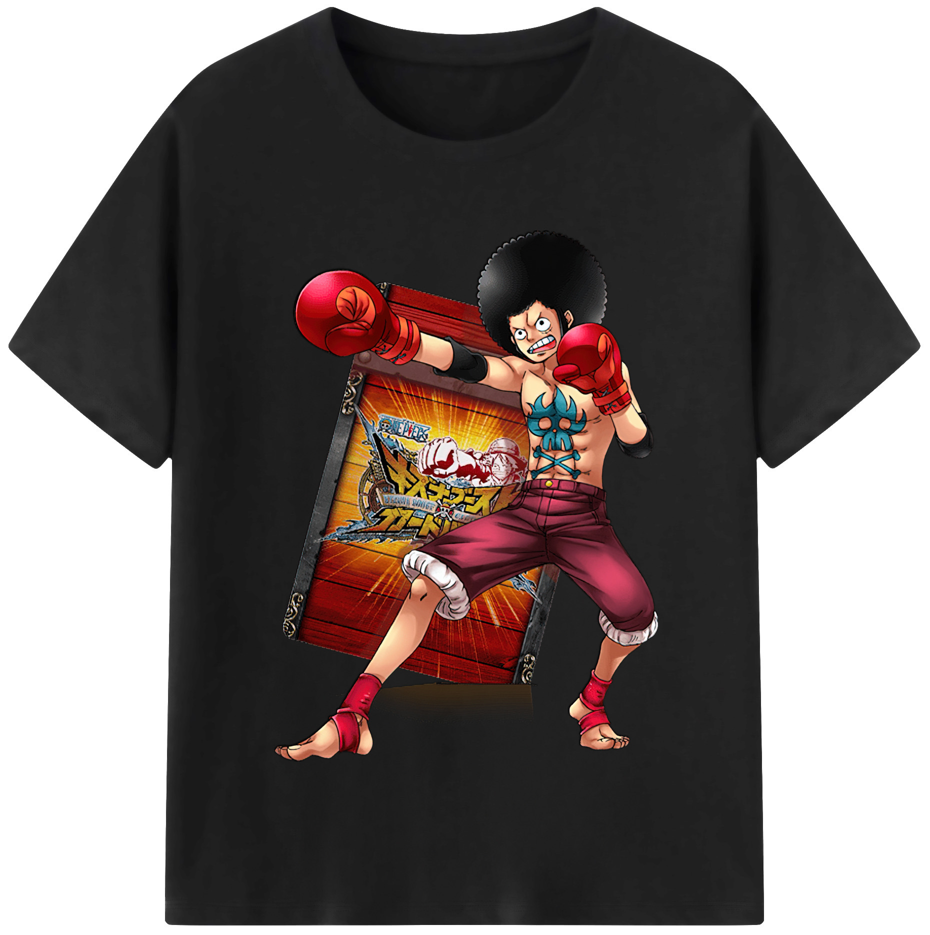 ワンピース モンキー・D・ルフィ ONE PIECE Monkey D. Luffy レディースカジュアルプリントTシャツ（綿100％）