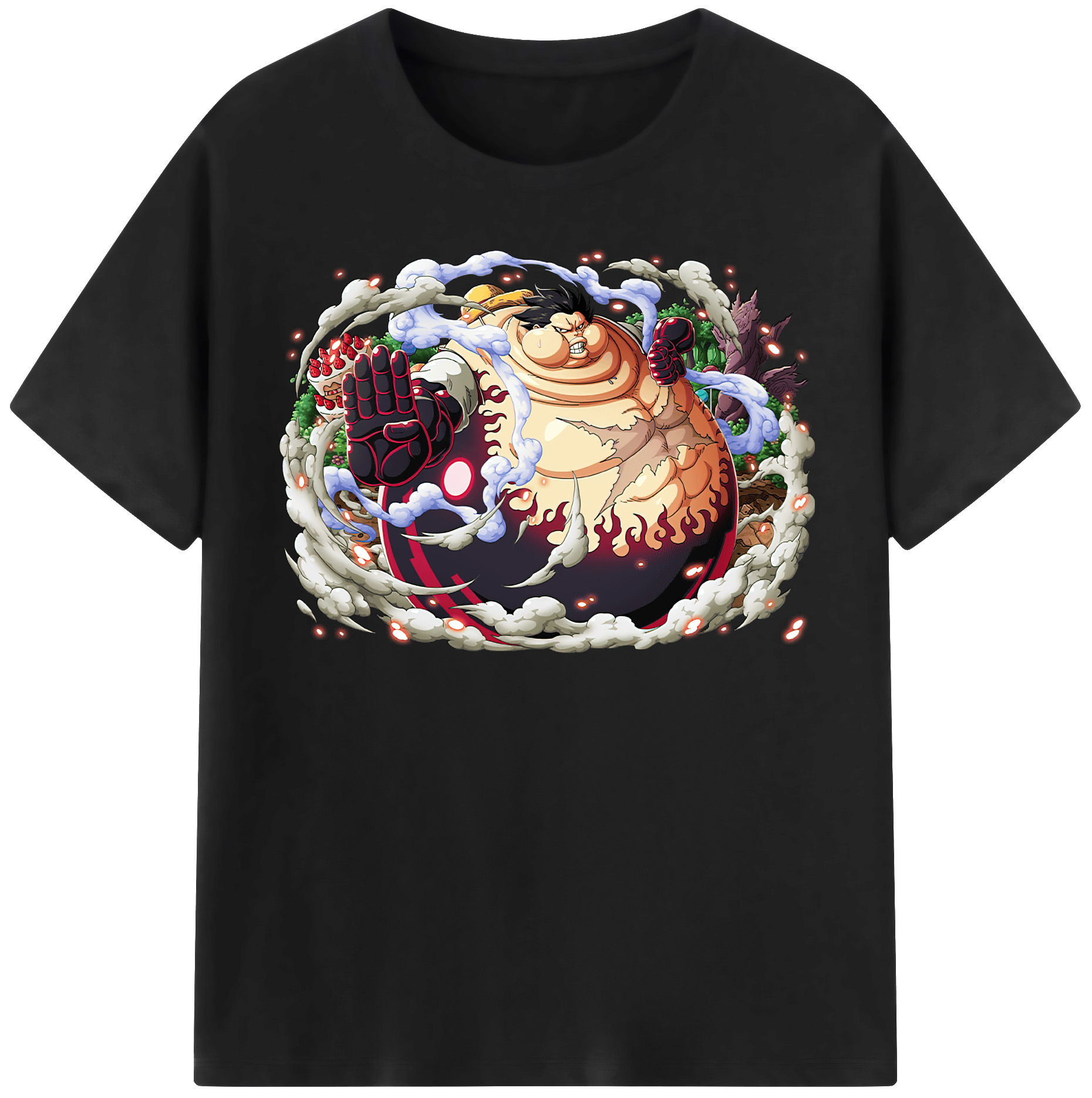 ワンピース モンキー・D・ルフィ ONE PIECE Monkey D. Luffy レディースカジュアルプリントTシャツ（綿100％）