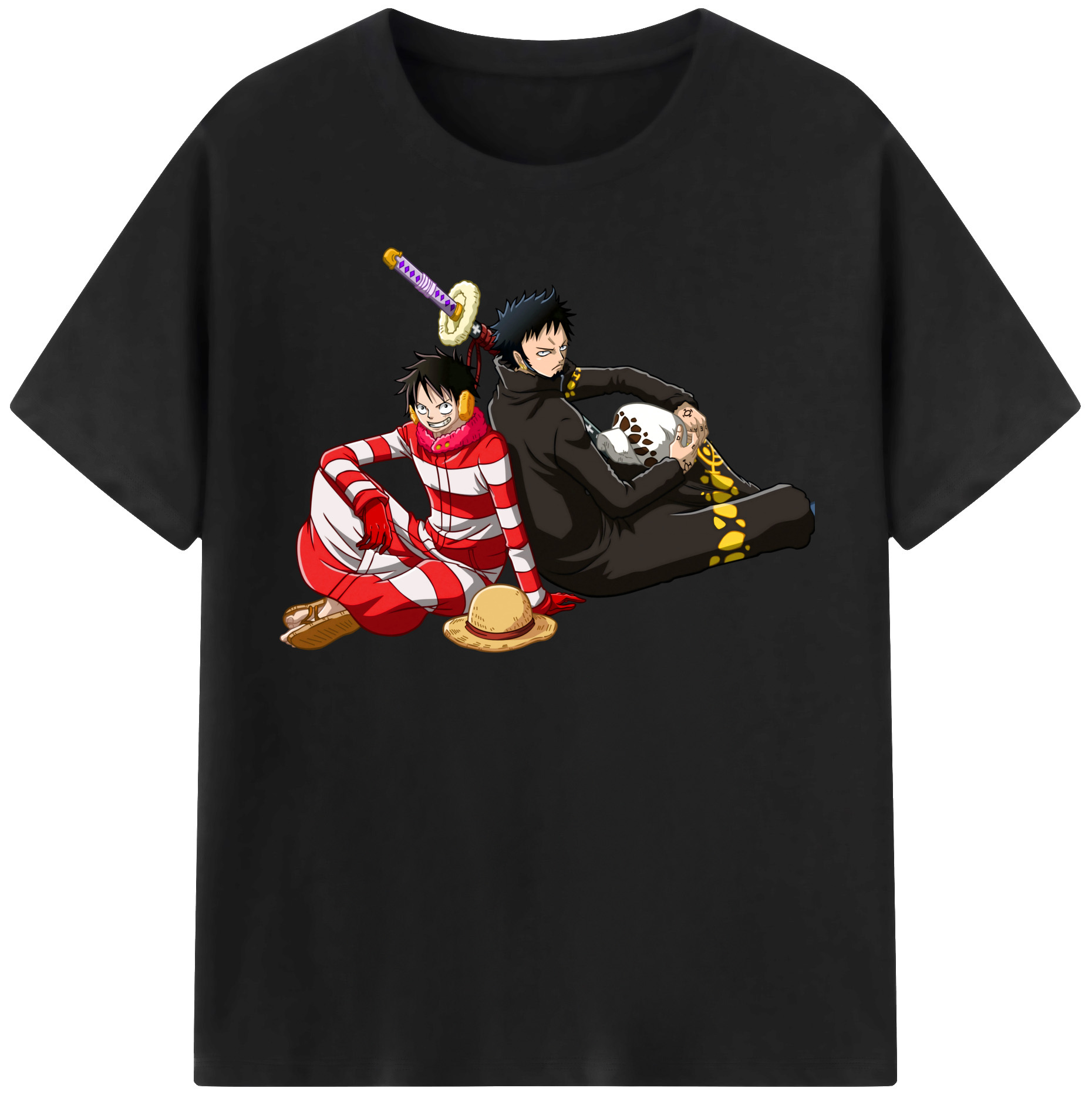 ワンピース モンキー・D・ルフィ ONE PIECE Monkey D. Luffy レディースカジュアルプリントTシャツ（綿100％）