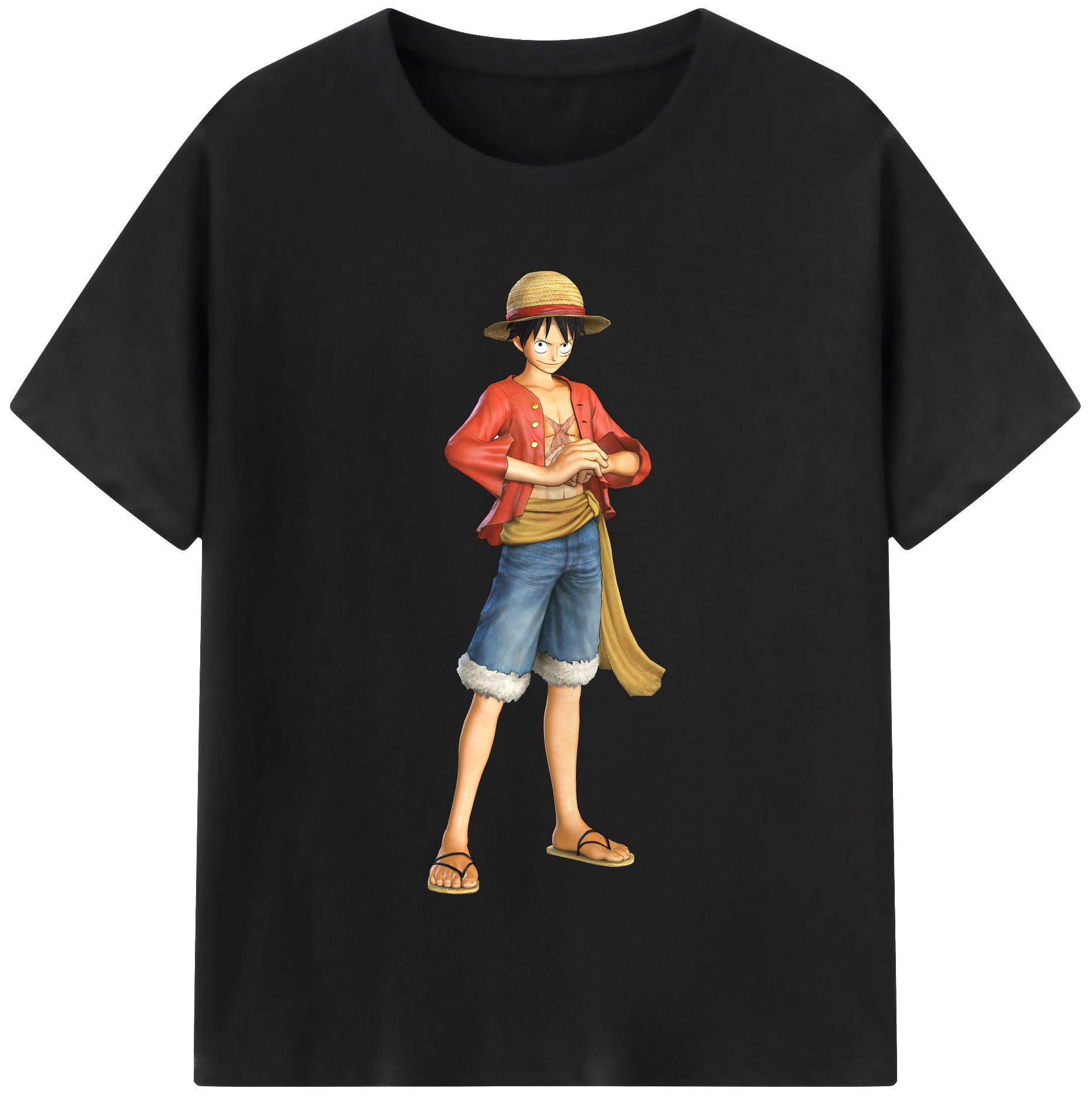 ワンピース モンキー・D・ルフィ ONE PIECE Monkey D. Luffy レディースカジュアルプリントTシャツ（綿100％）