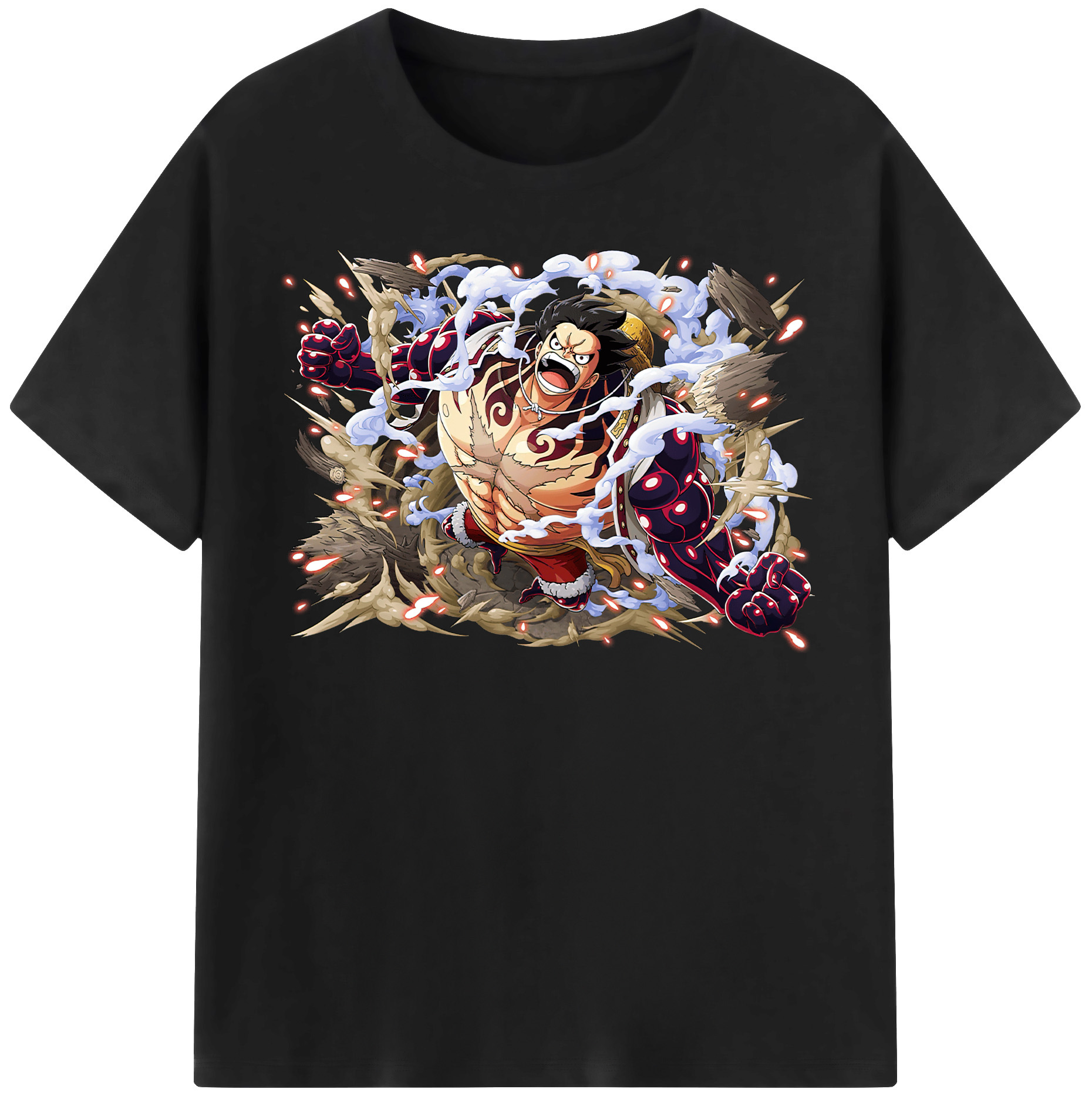 ワンピース モンキー・D・ルフィ ONE PIECE Monkey D. Luffy レディースカジュアルプリントTシャツ（綿100％）