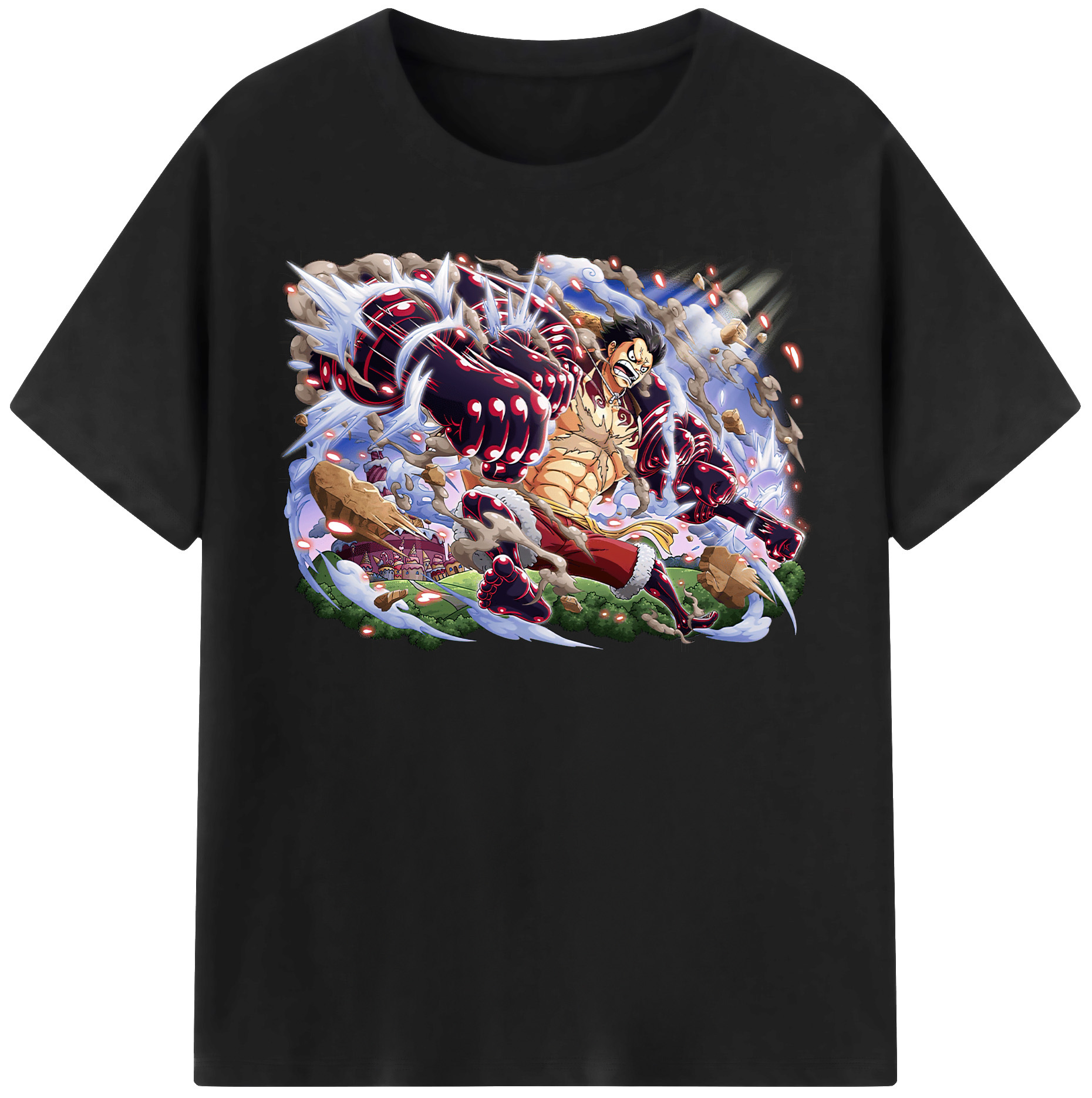ワンピース モンキー・D・ルフィ ONE PIECE Monkey D. Luffy レディースカジュアルプリントTシャツ（綿100％）