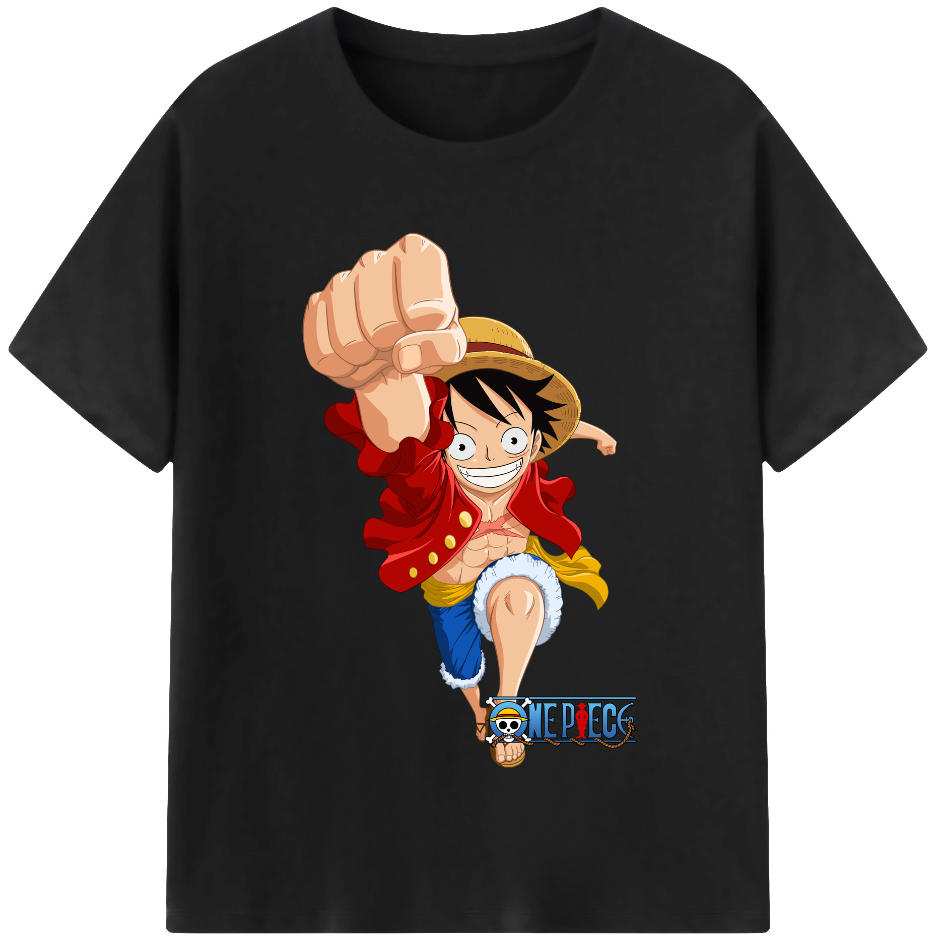 ワンピース モンキー・D・ルフィ ONE PIECE Monkey D. Luffy レディースカジュアルプリントTシャツ（綿100％）