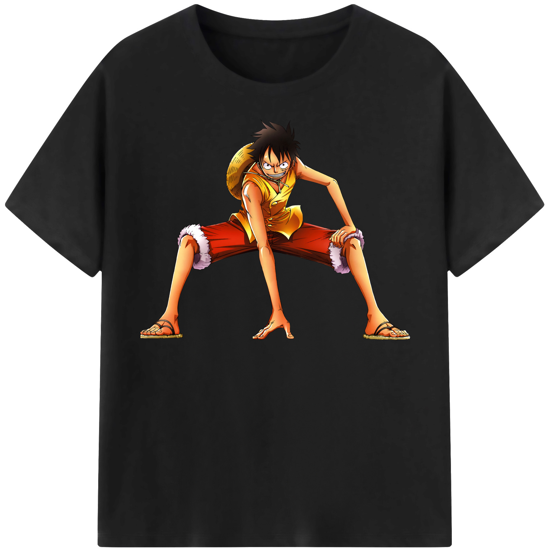 ワンピース モンキー・D・ルフィ ONE PIECE Monkey D. Luffy レディースカジュアルプリントTシャツ（綿100％）