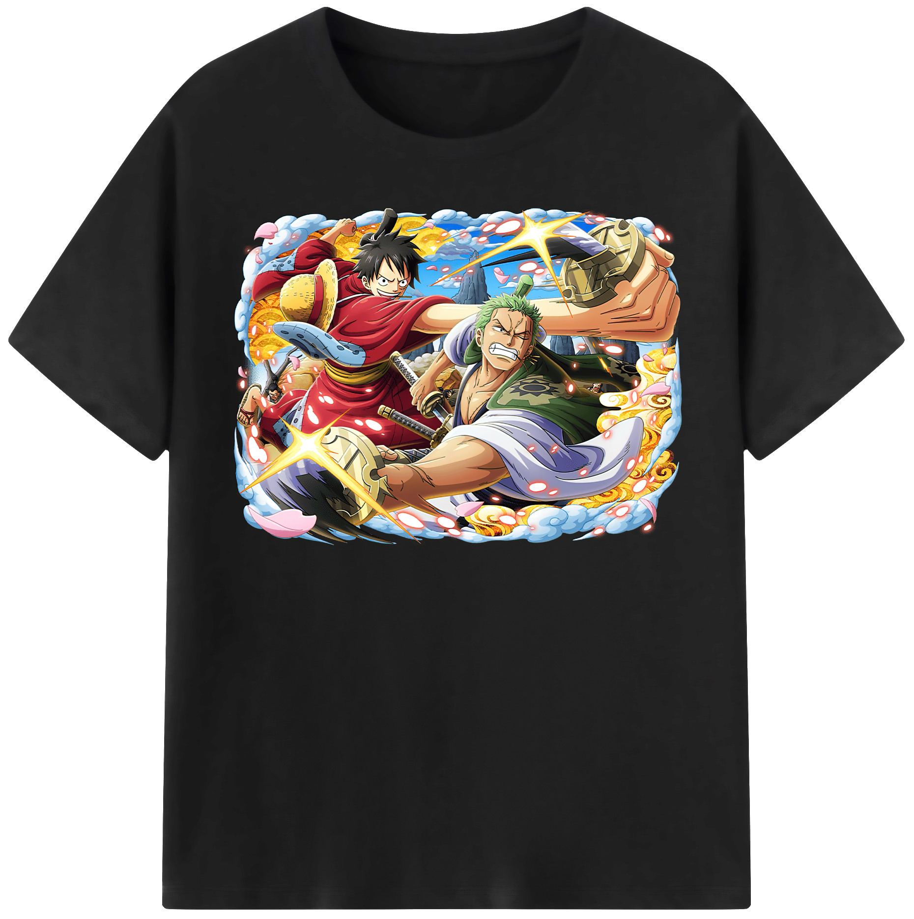 ワンピース モンキー・D・ルフィ ONE PIECE Monkey D. Luffy レディースカジュアルプリントTシャツ（綿100％）